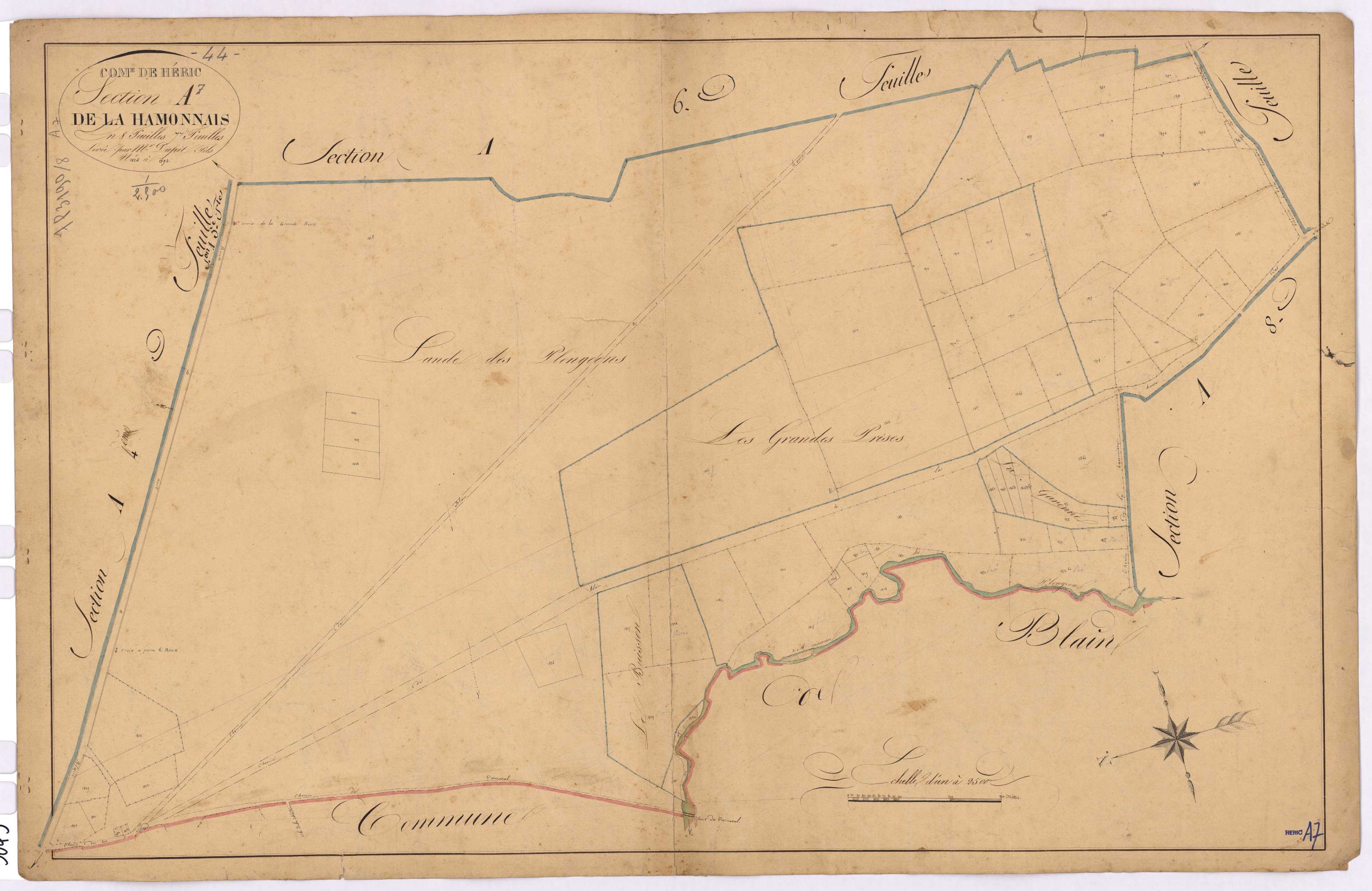 Héric - Section A7 Hamonnais (section de La) ; 1826-1894