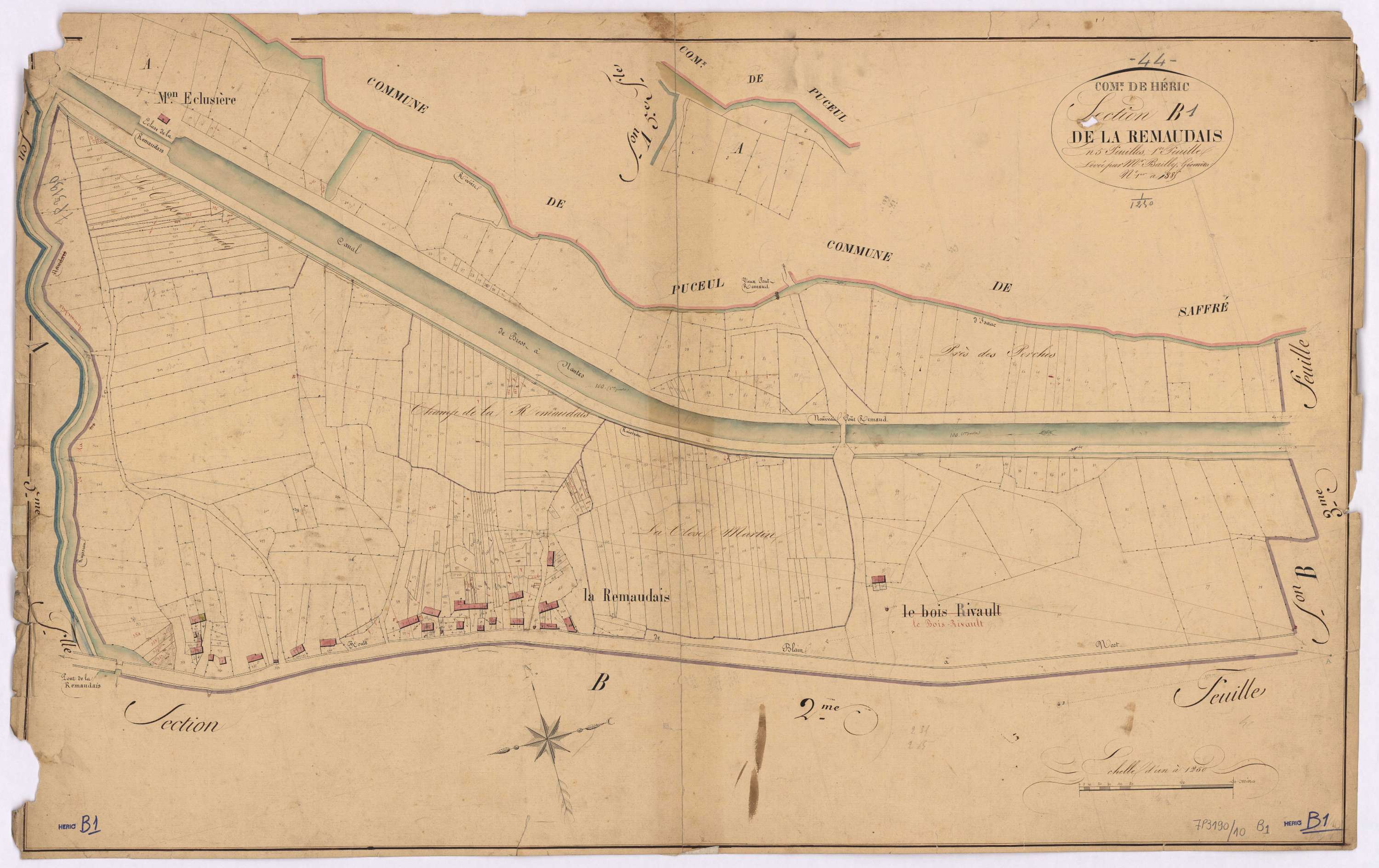 Héric - Section B1 Remaudais (section de La) ; 1-385