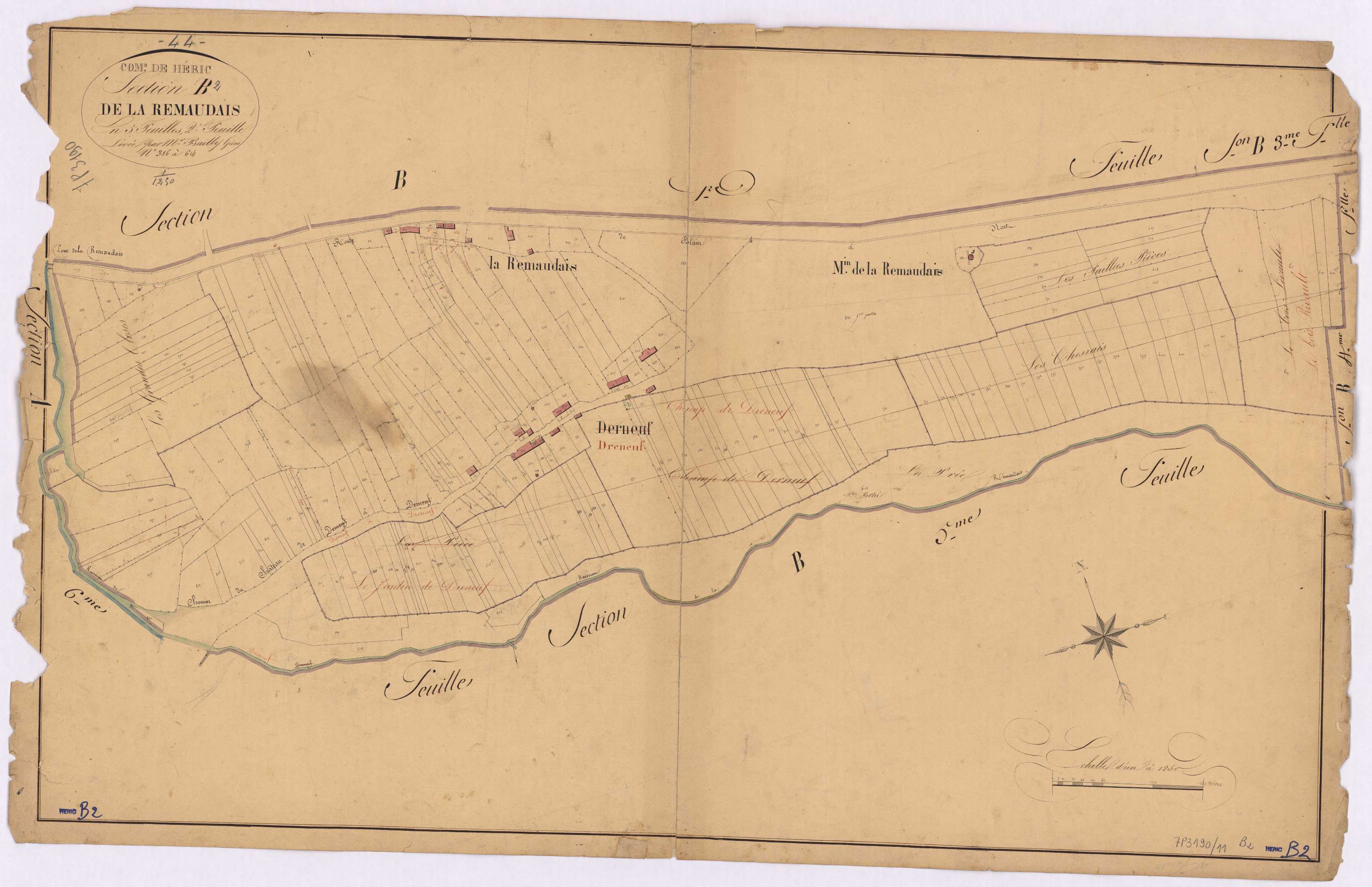 Héric - Section B2 Remaudais (section de La) ; 386-614