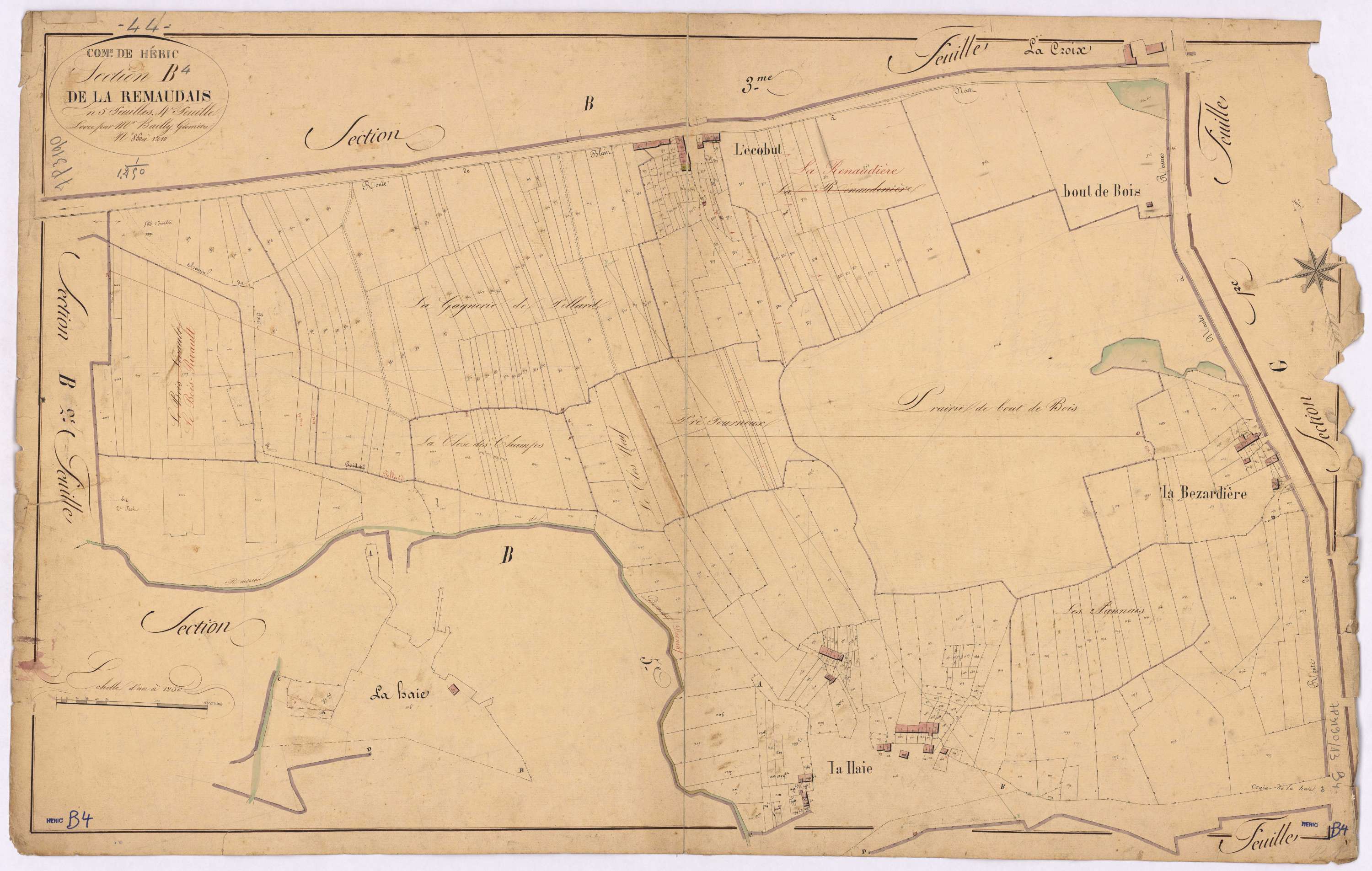Héric - Section B4 Remaudais (section de La) ; 860-1210