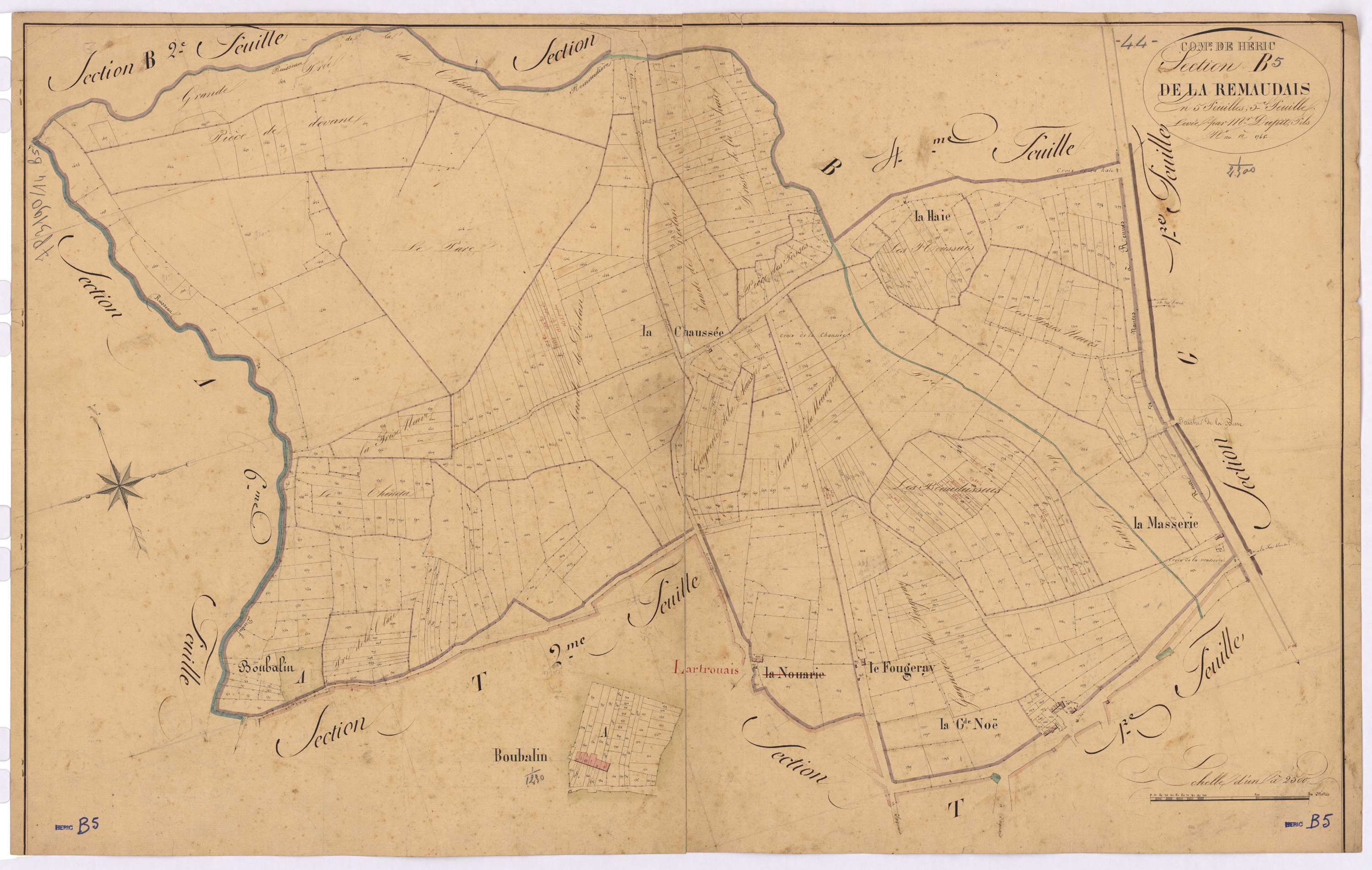 Héric - Section B5 Remaudais (section de La) ; 1211-1765