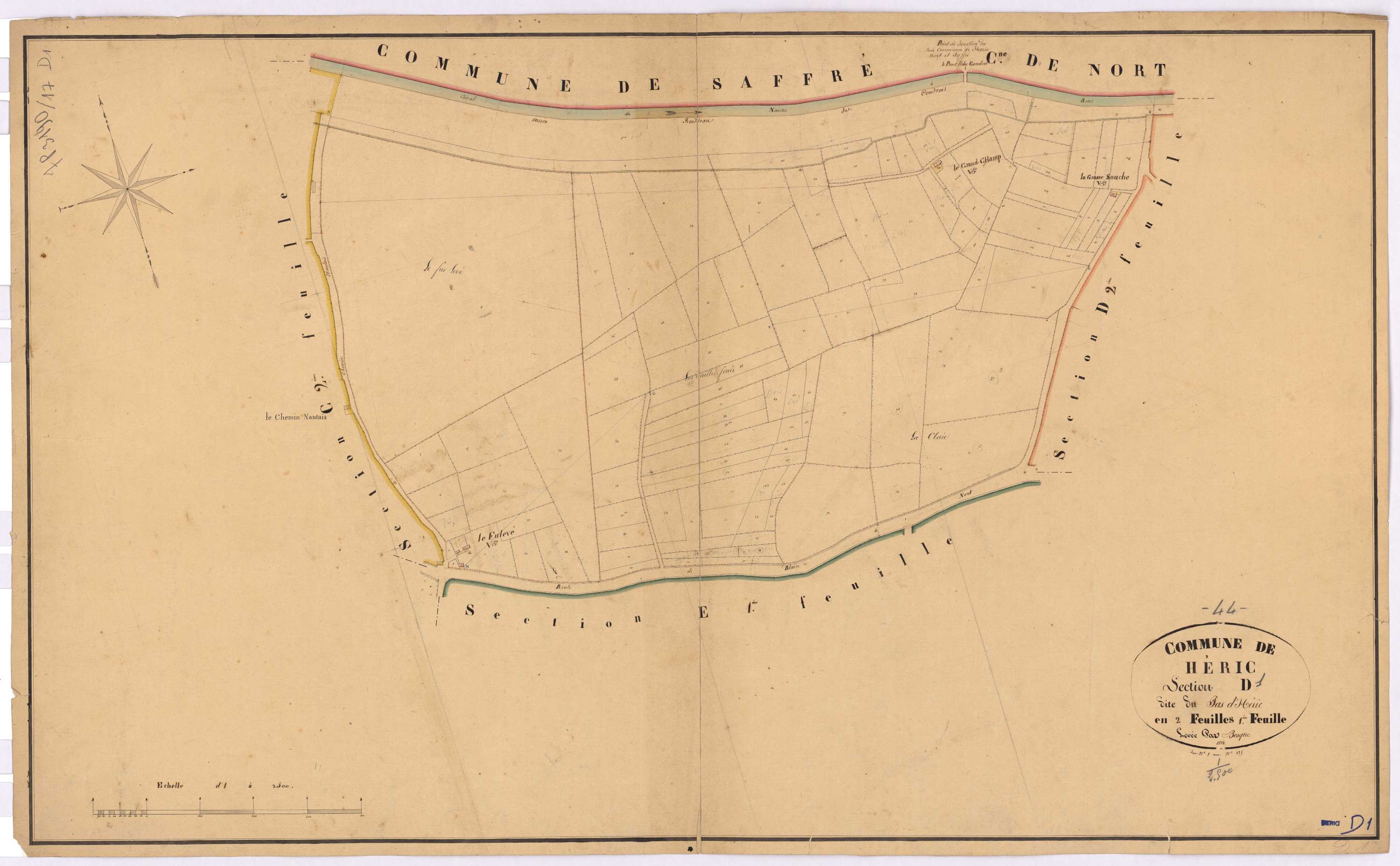 Héric - Section D1 Pas d'Héric (section du) ; 1-125