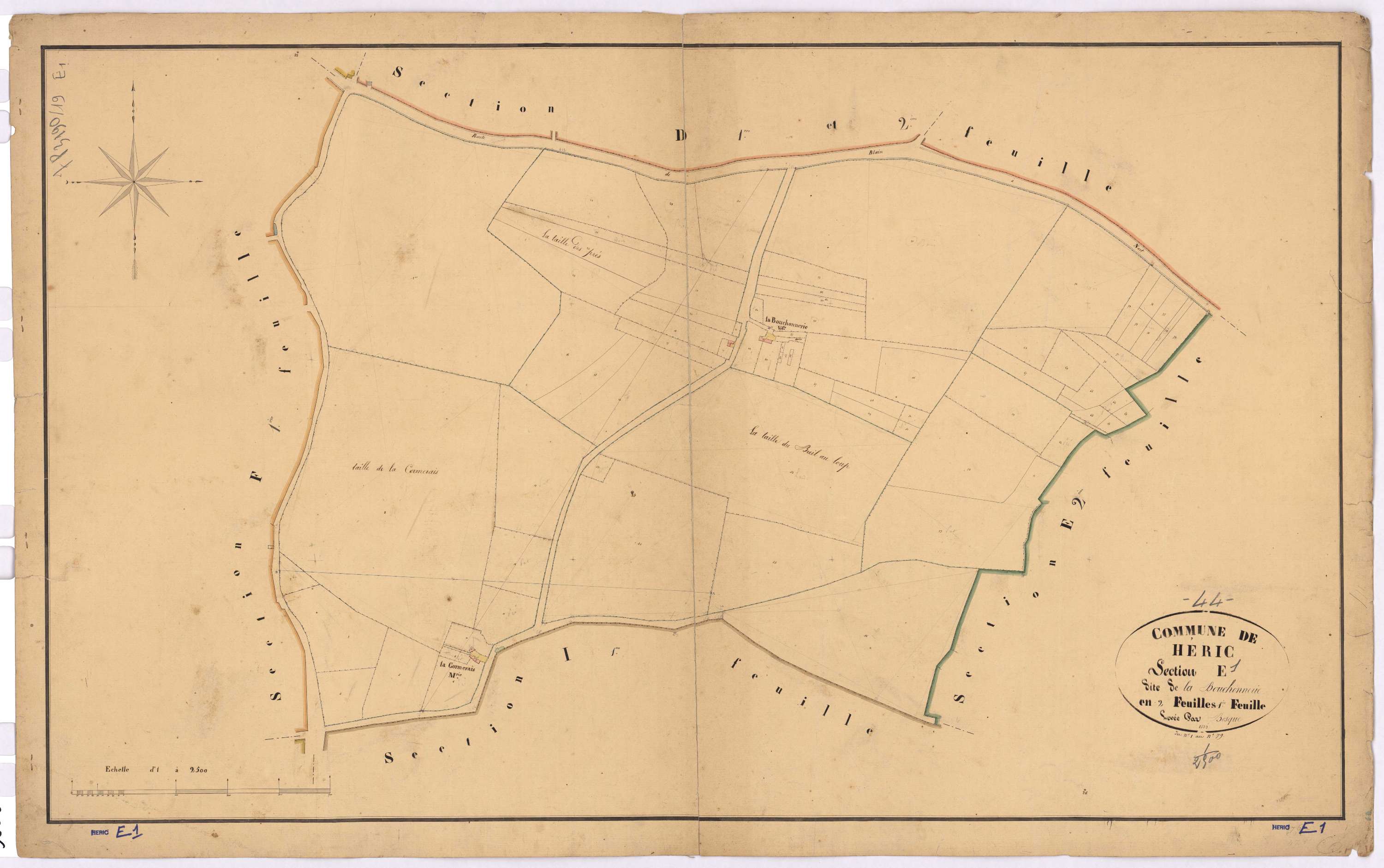 Héric - Section E1 Bouchonnerie(section de La) ; 1-79