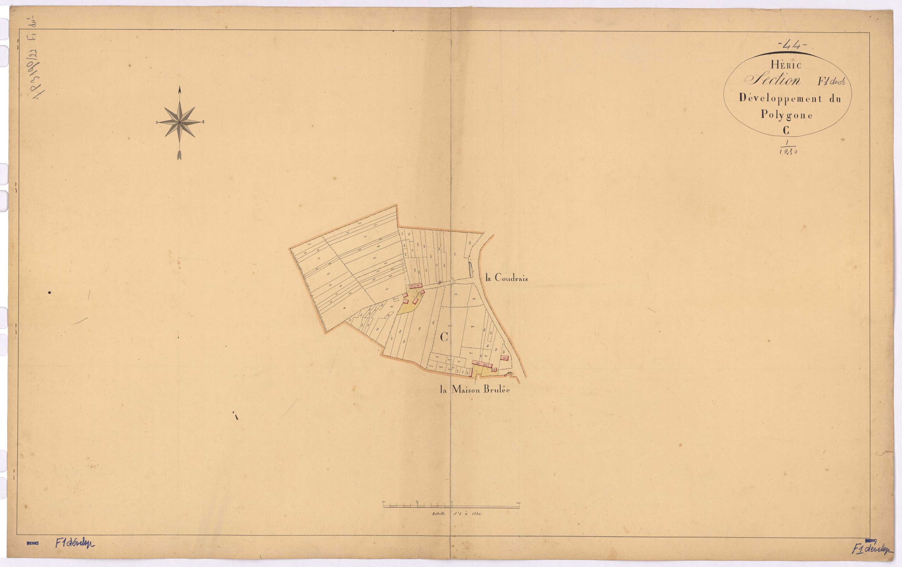 Héric - Section F1 (développement) Chambrette (section de La) ; 1-490 ; développement du polygône C