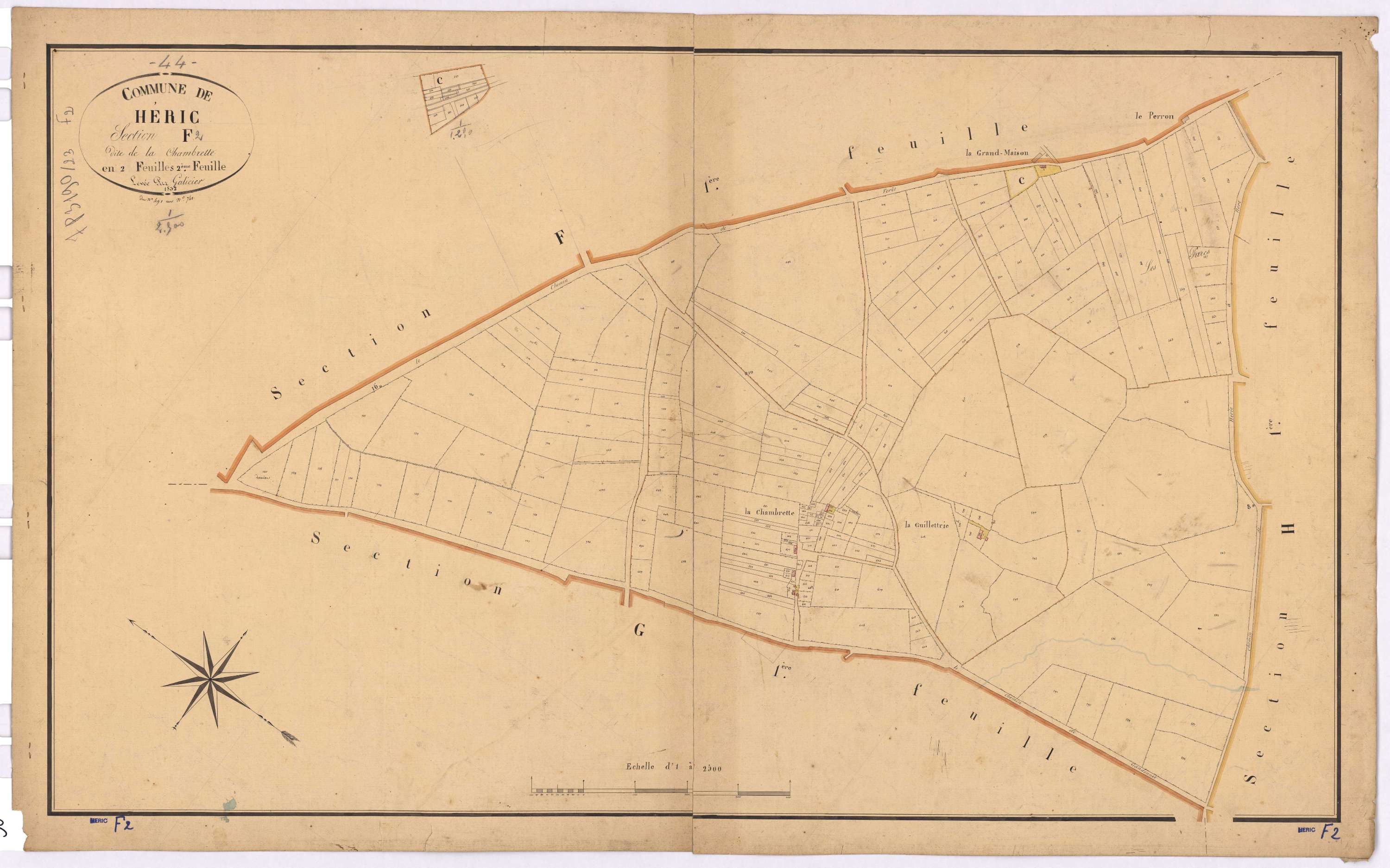Héric - Section F2 Chambrette (section de La) ; 491-740