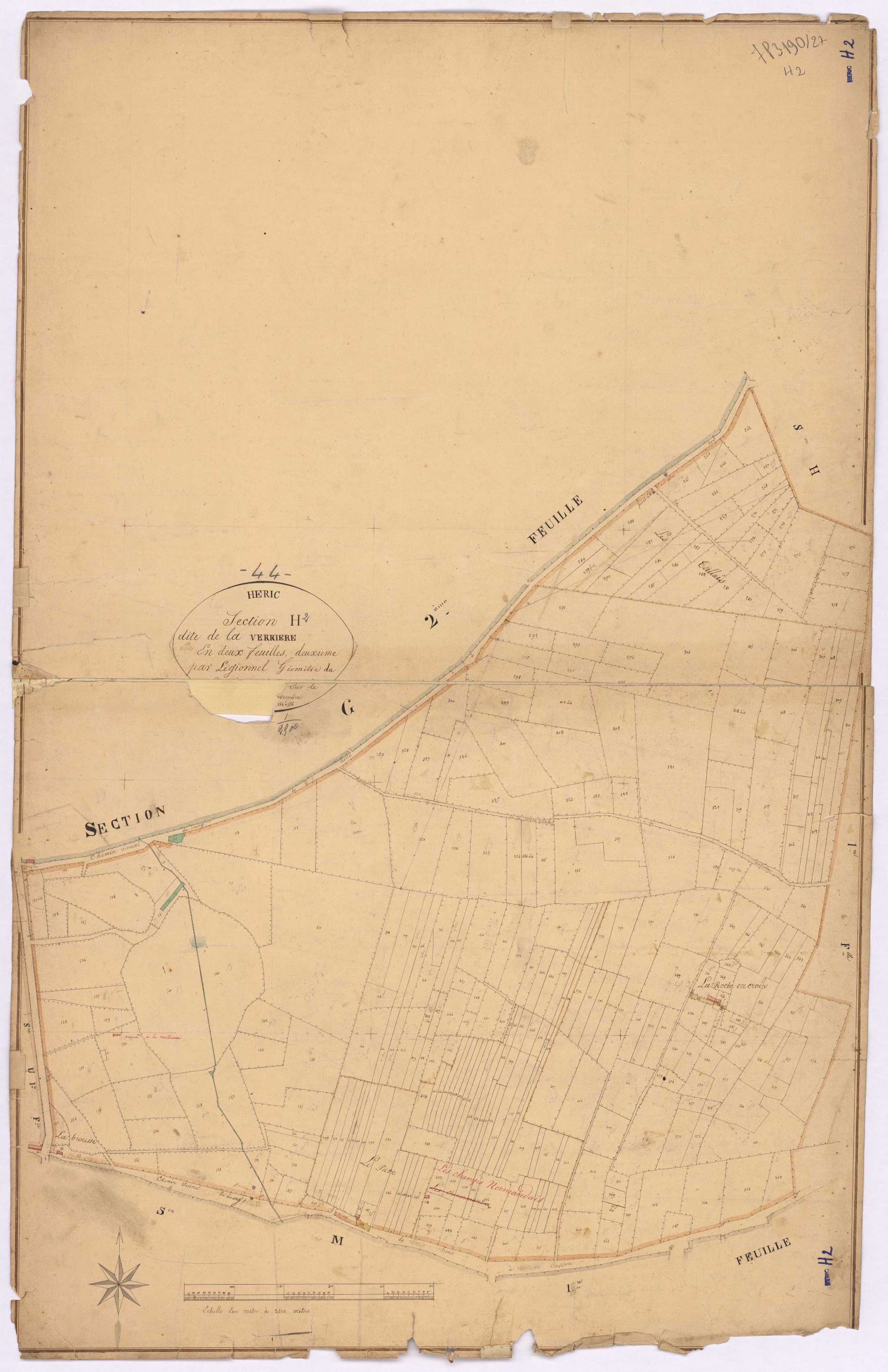 Héric - Section H2 Verrerie (section de La) ; 262-556