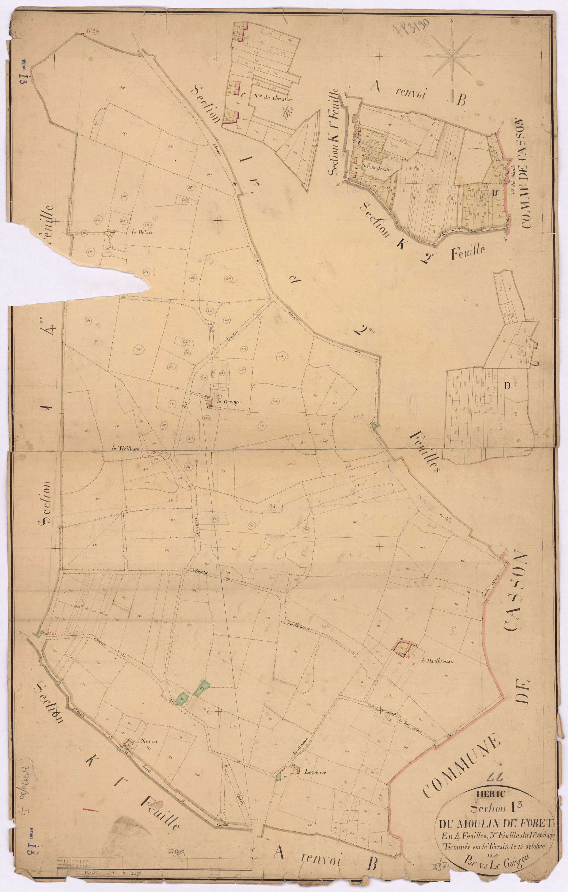 Héric - Section I3 Moulin de Forêt (section du) ; 183-471