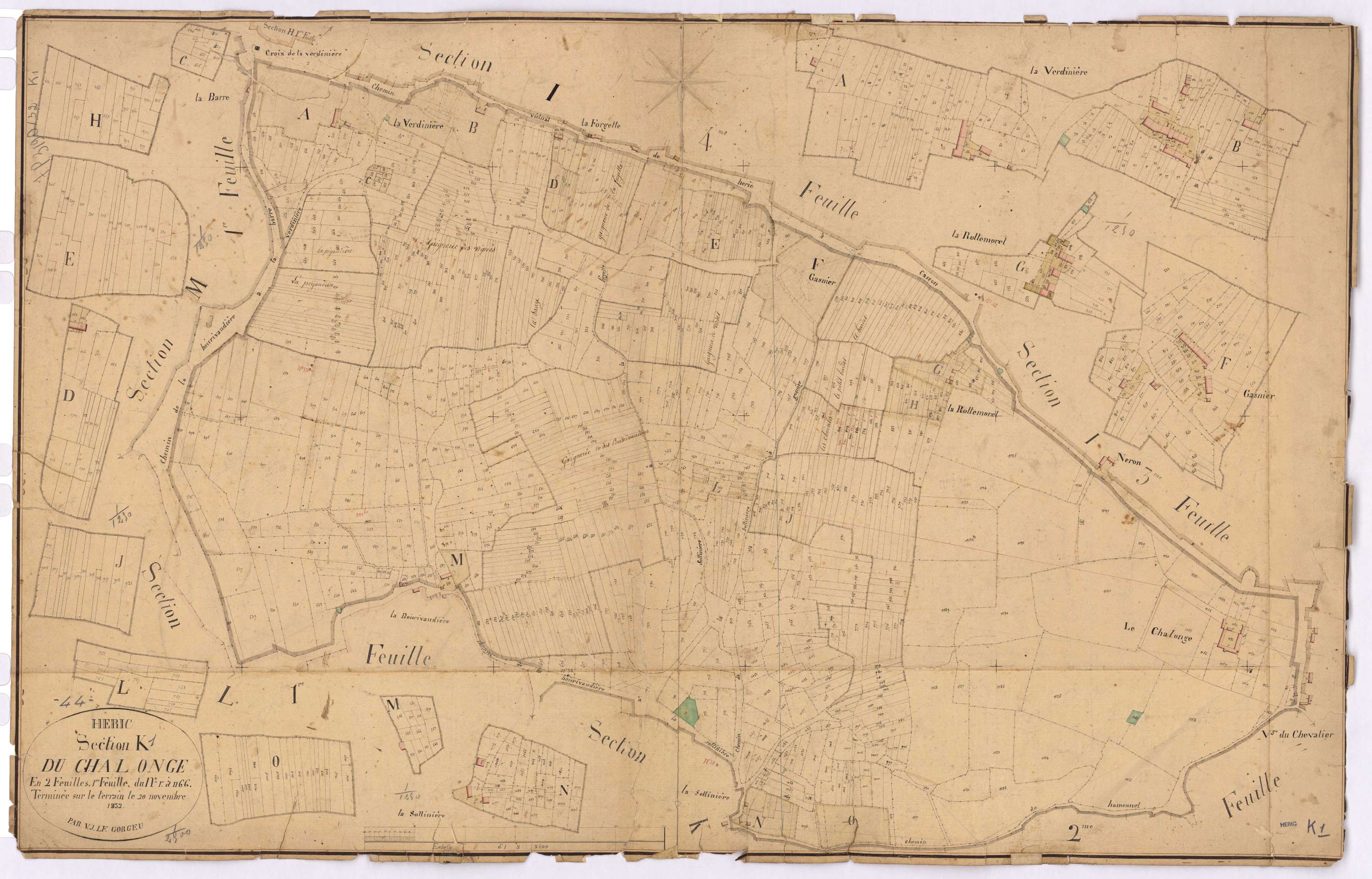 Héric - Section K1 Chalonge (section du) ; 1-1166