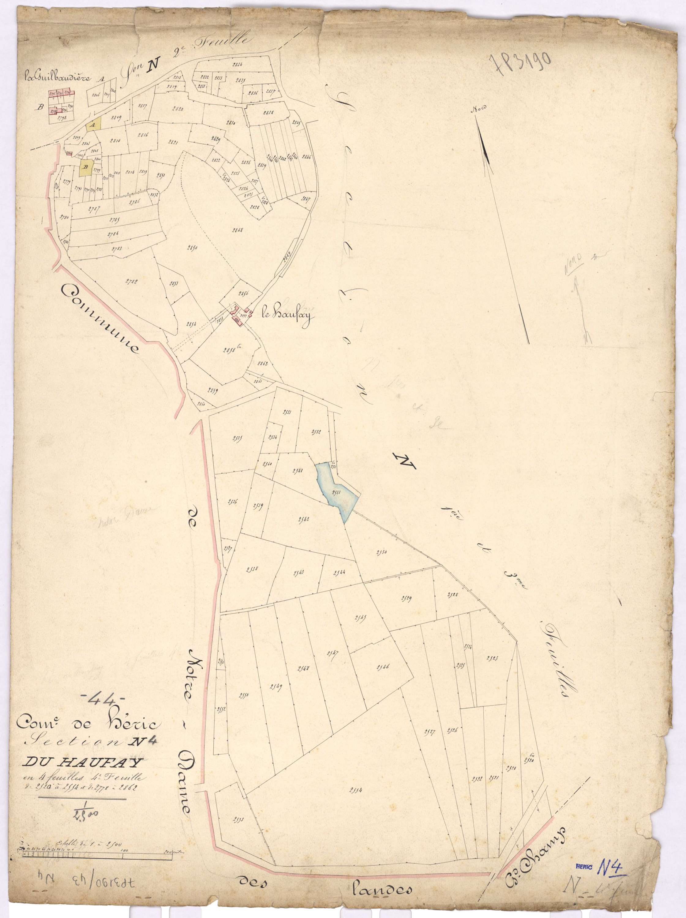 Héric - Section N4 Haufay (section du) ; 2520-2554 ; 2778-2862