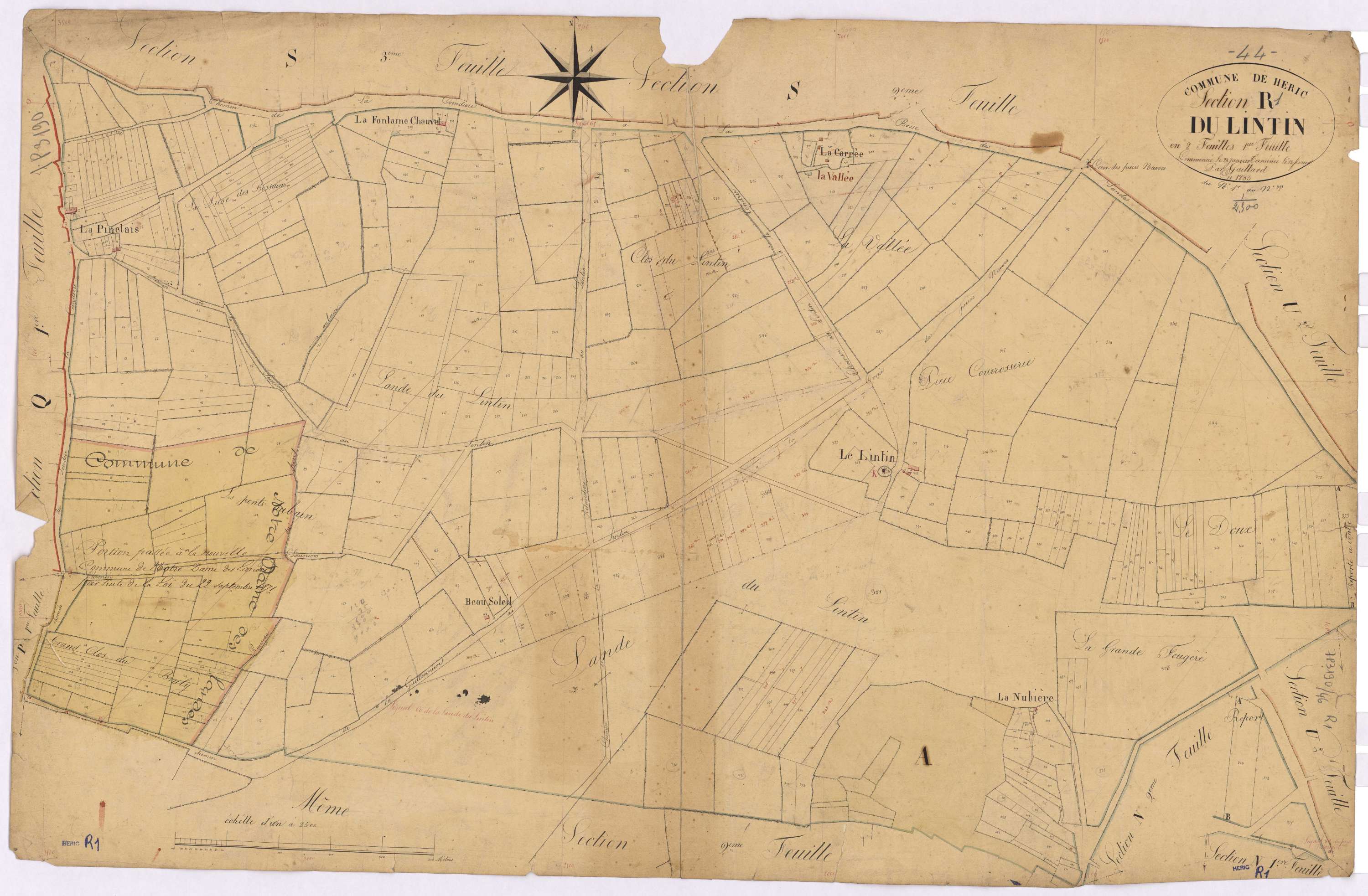 Héric - Section R1 Lintin (section du) ; 1-491