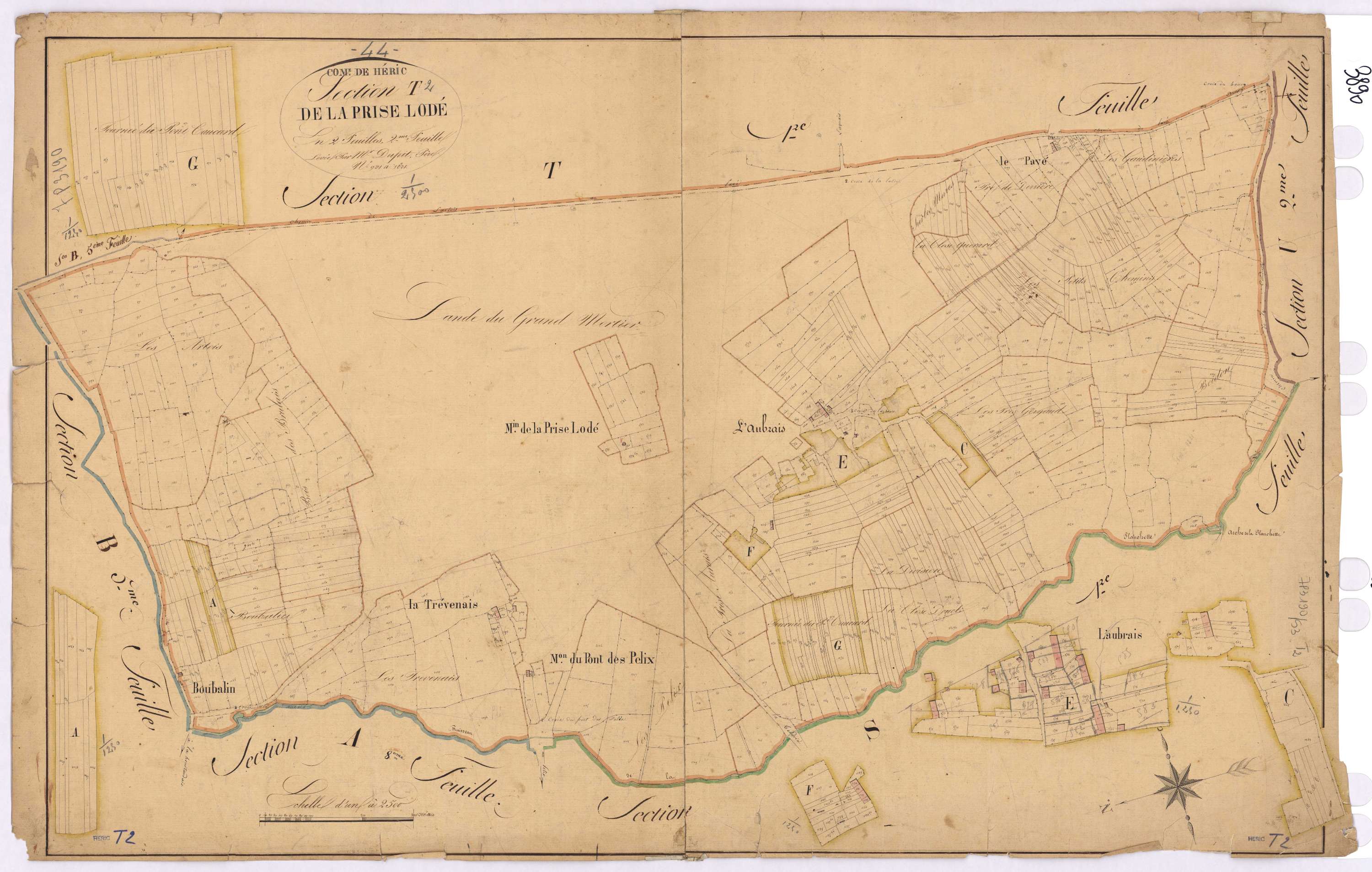 Héric - Section T2 Prise Lodé (section de La) ; 921-1621