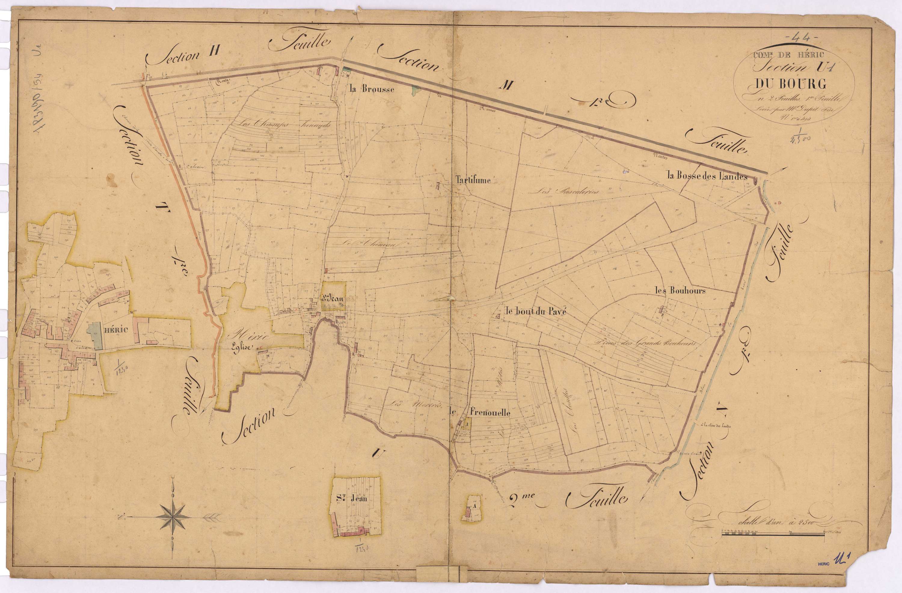 Héric - Section U1 Bourg (section du) ; 1-494