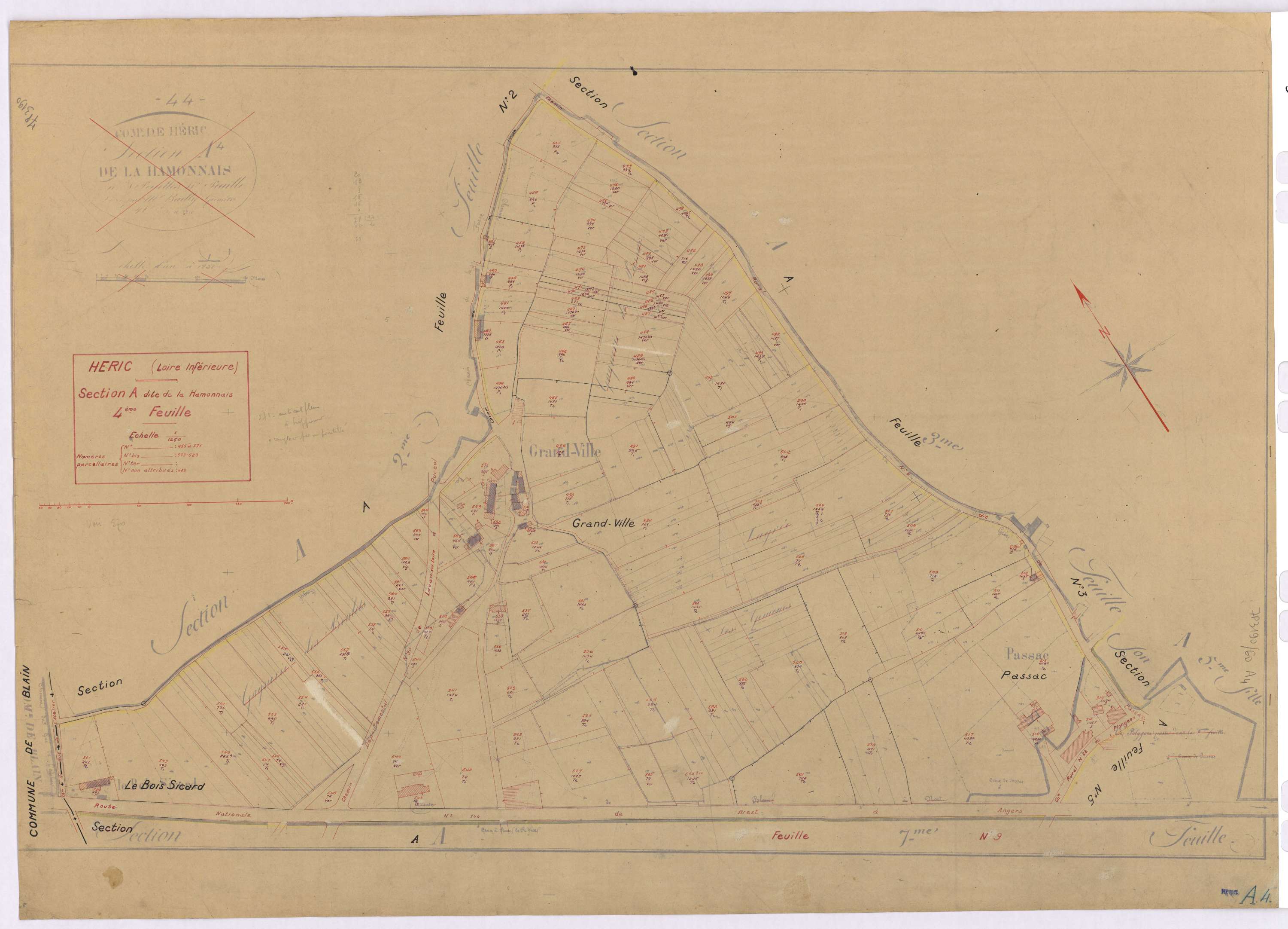 Héric - Section A4 Hammonais (section de La) ; 455-571