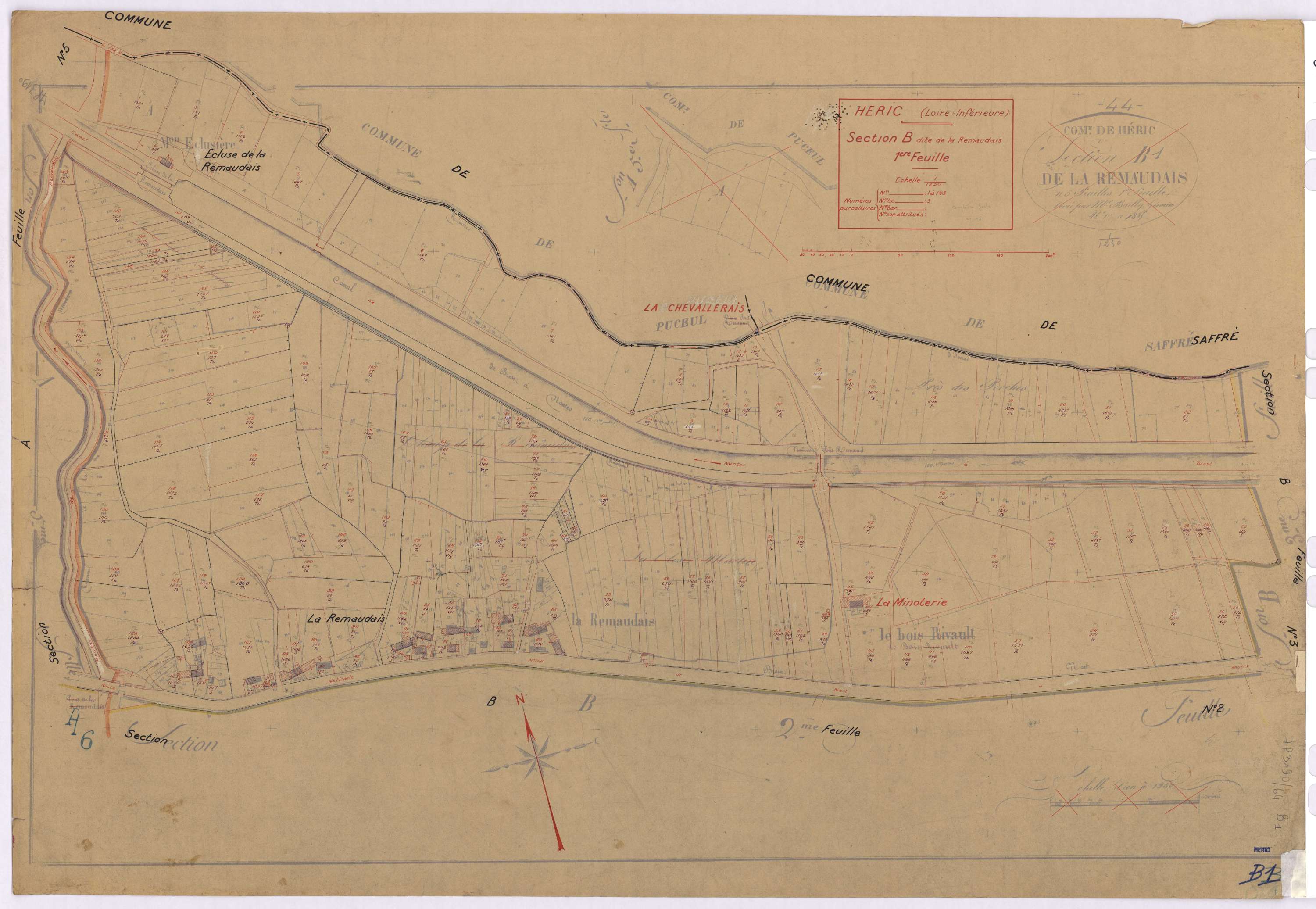 Héric - Section B1 Remaudais (section de La) ; 1-143