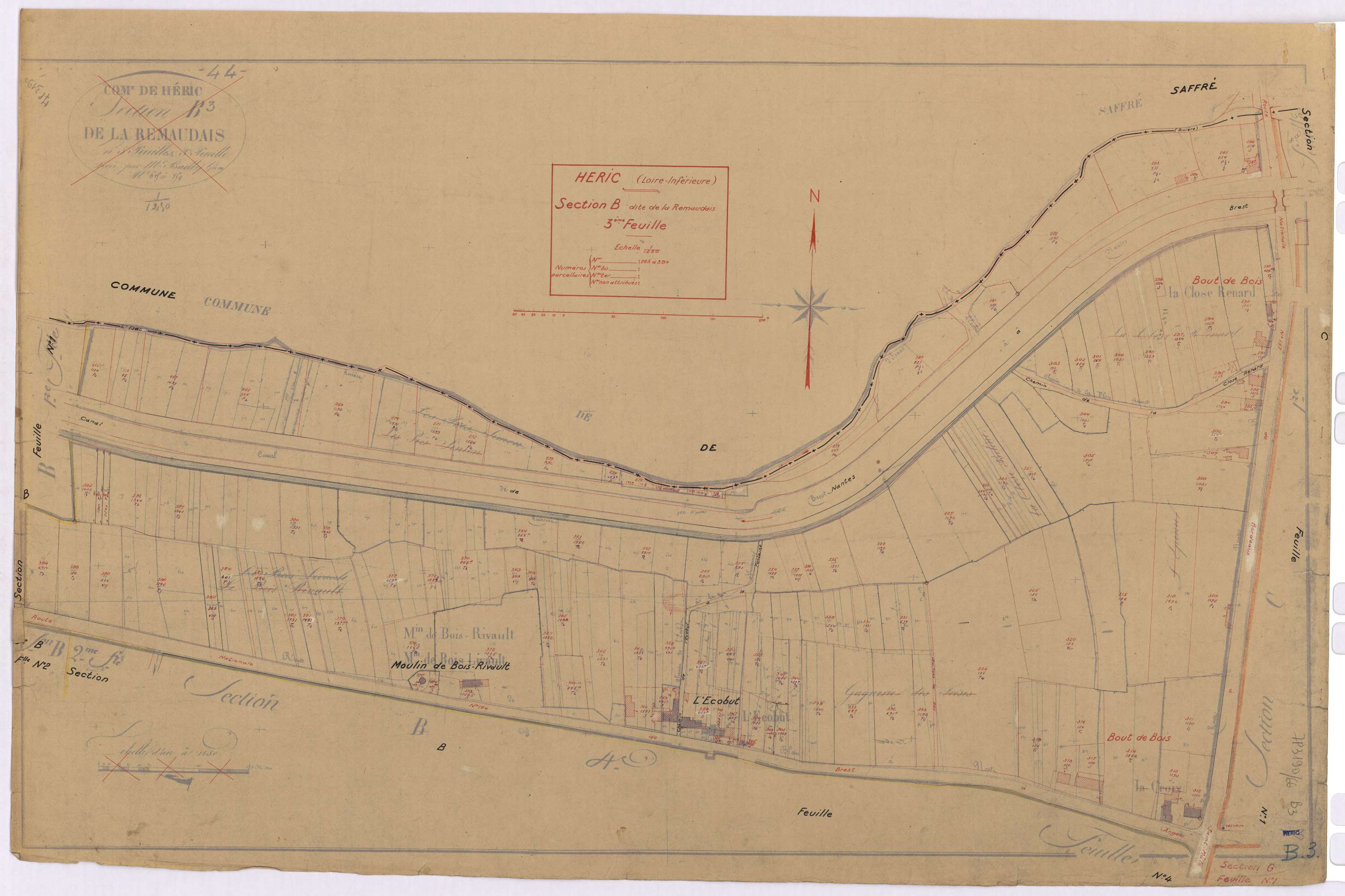 Héric - Section B3 Remaudais (section de La) ; 265-394
