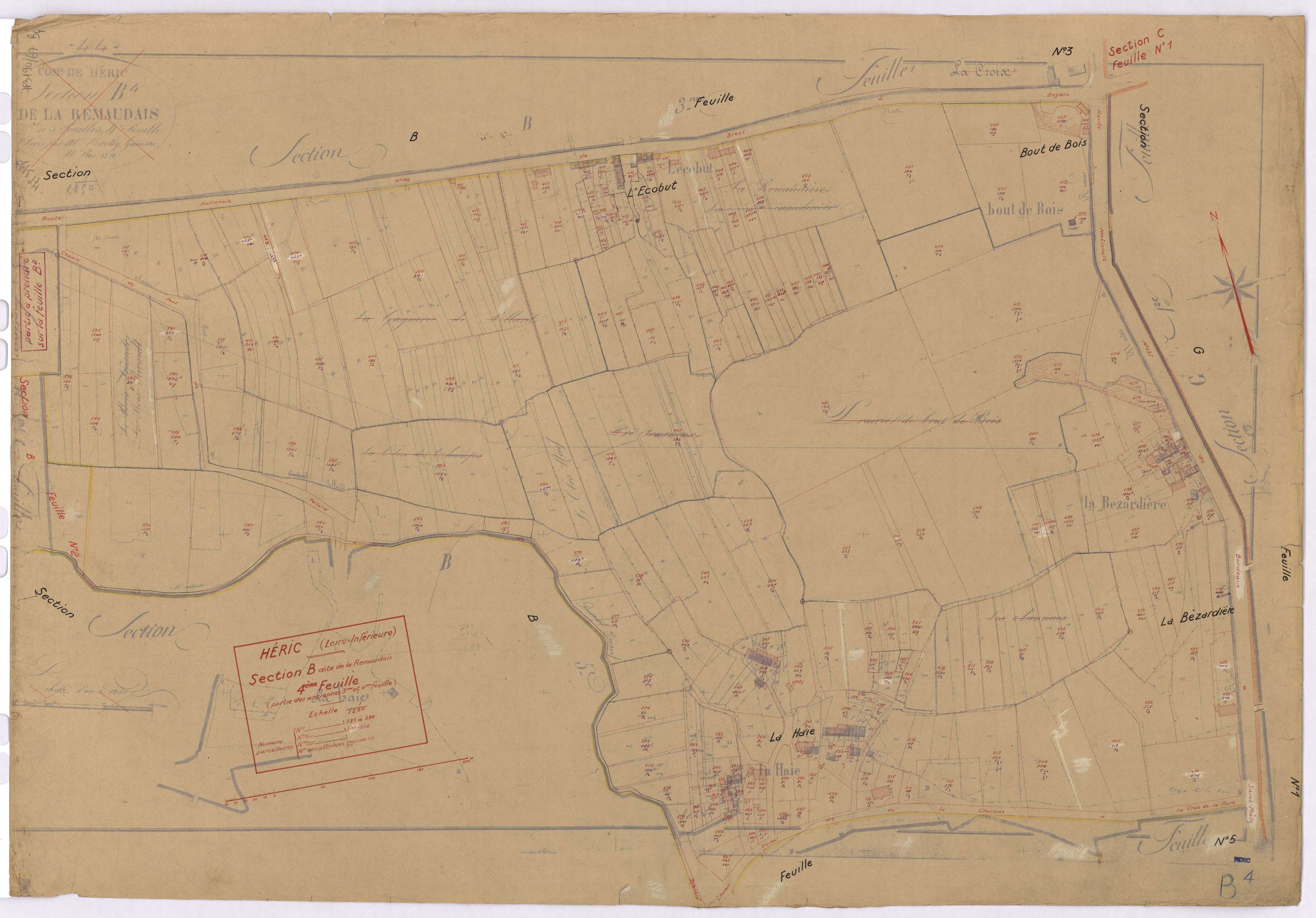 Héric - Section B4 Remaudais (section de La) ; 395-596