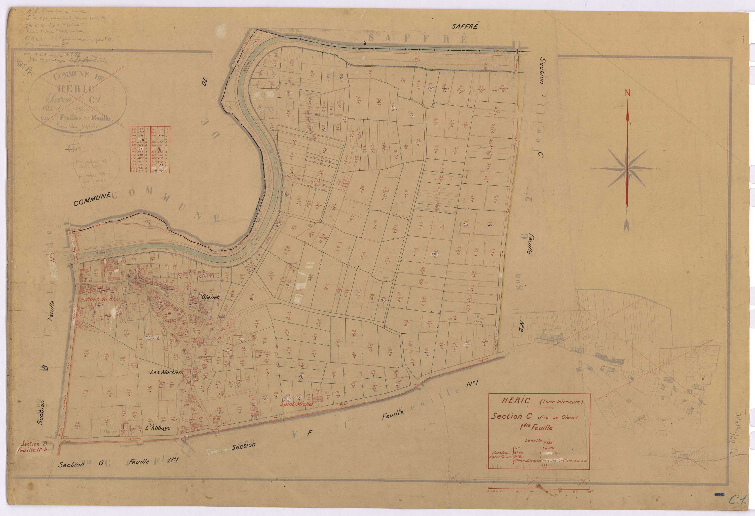 Héric - Section C1 Glanet (section de) ; 1-392