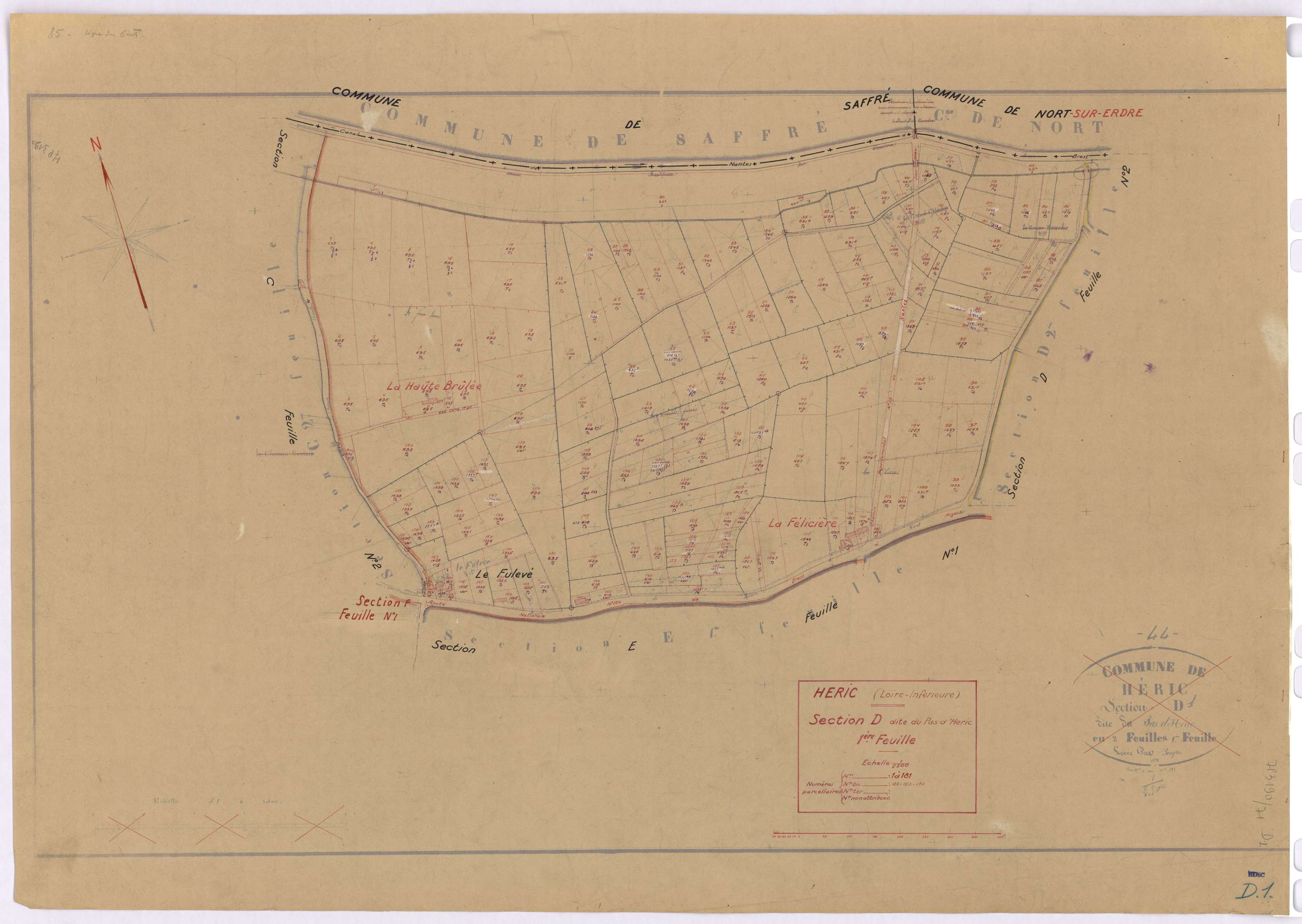 Héric - Section D1 Pas d'Héric (section du) ; 1-181