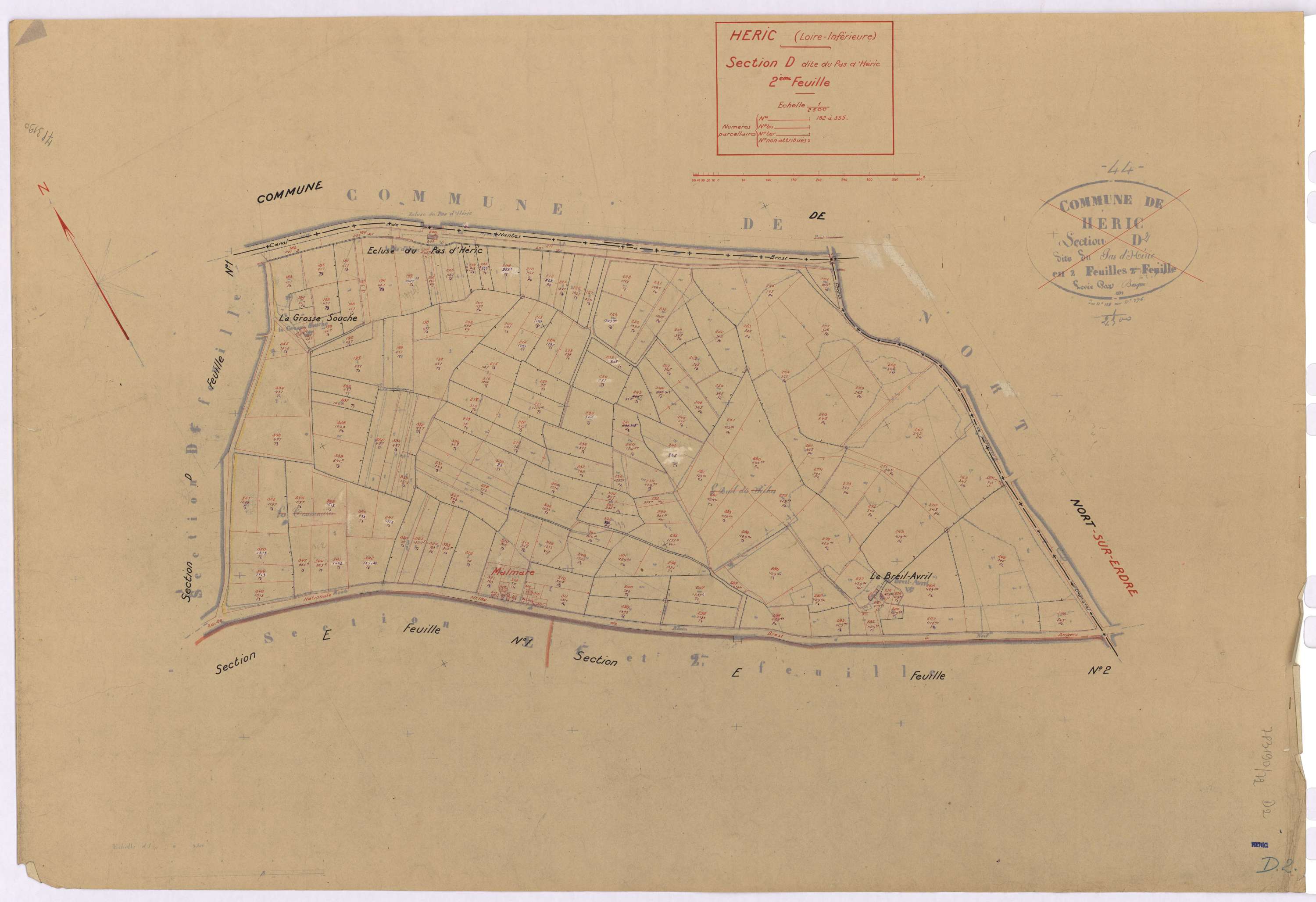 Héric - Section D2 Pas d'Héric (section du) ; 182-355