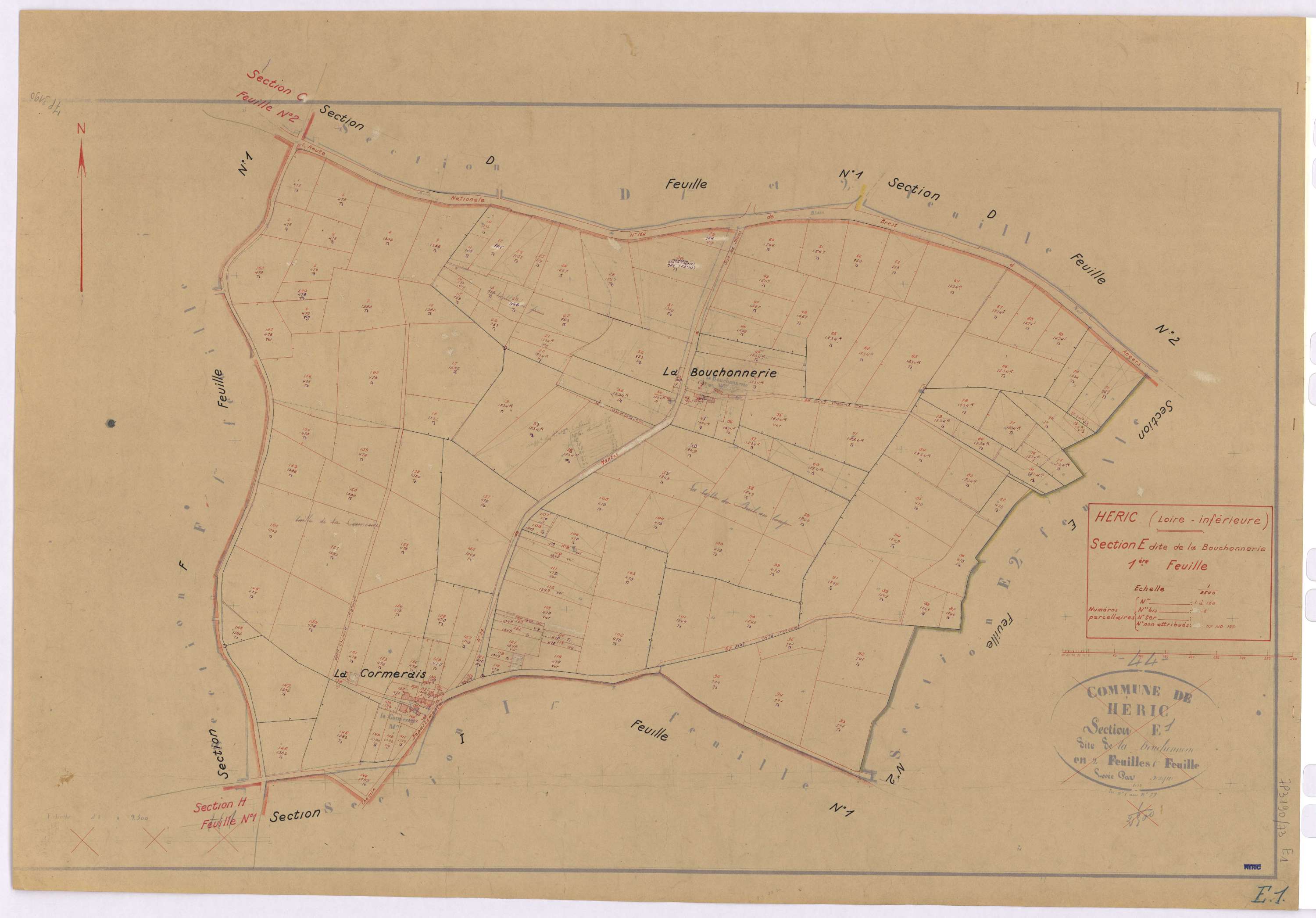 Héric - Section E1 Bouchonnerie (section de La) ; 1-168