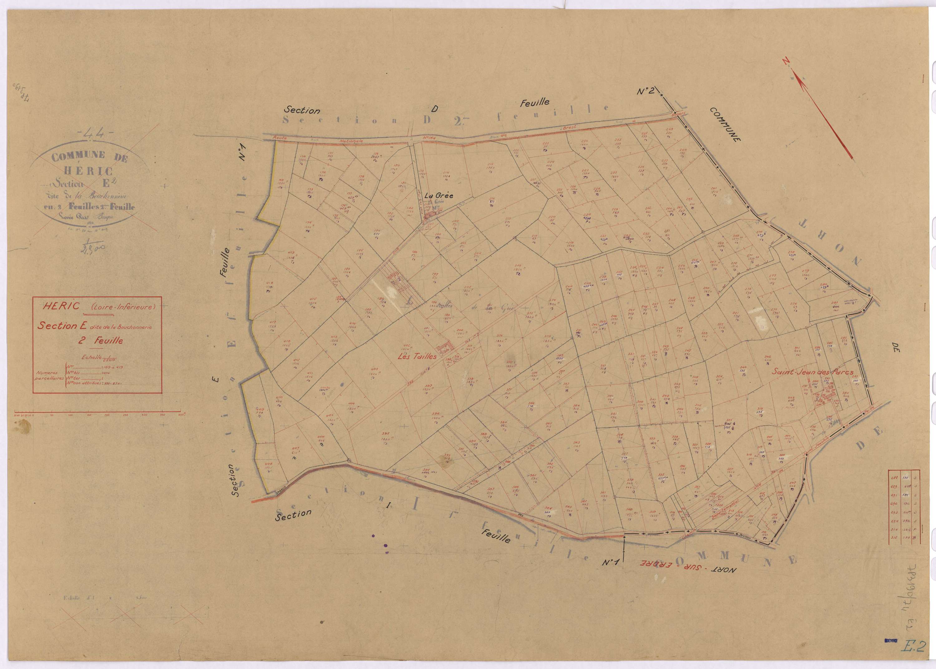 Héric - Section E2 Bouchonnerie (section de La) ; 169-419
