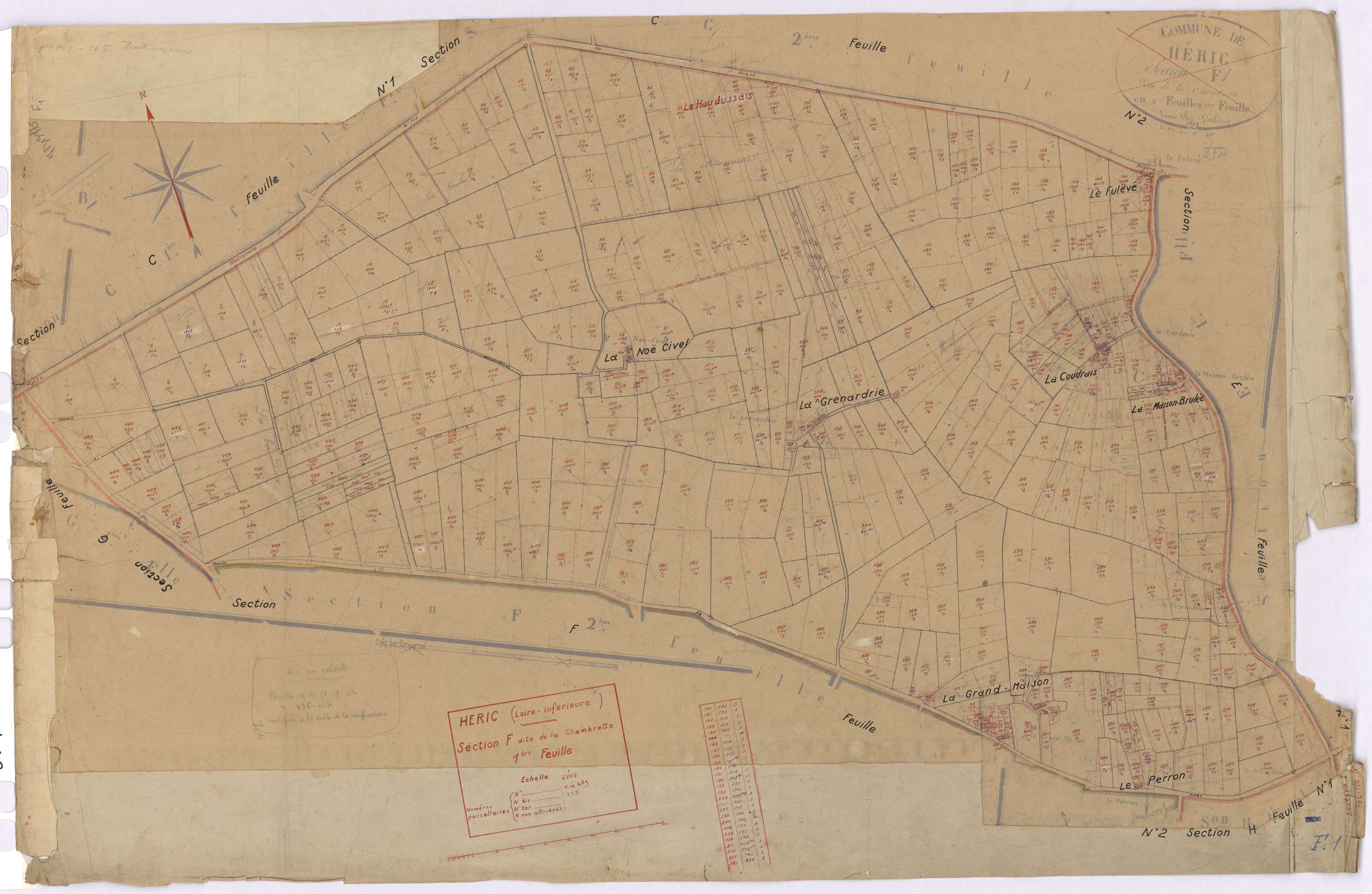Héric - Section F1 Chambrette (section de La) ; 1-469