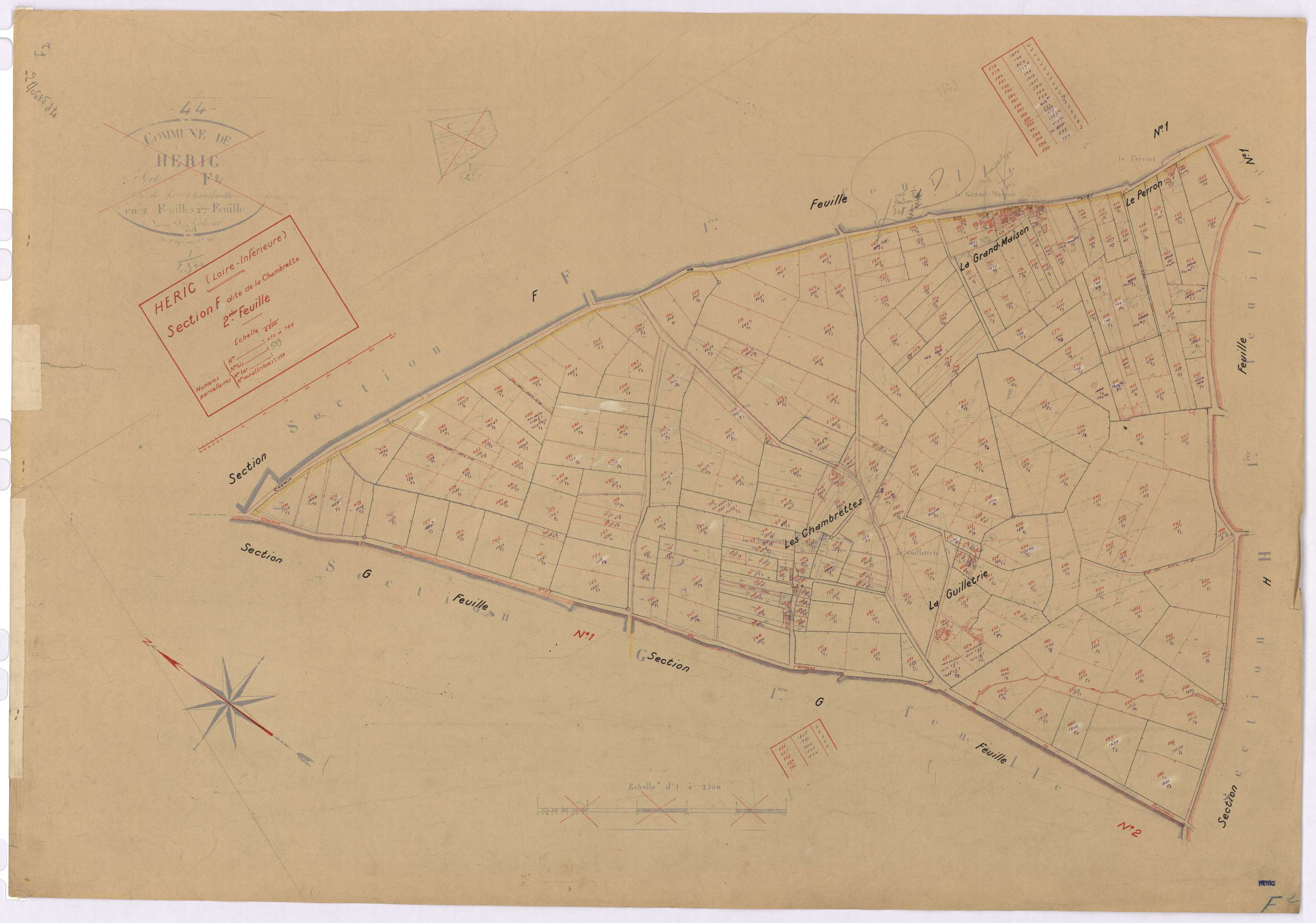 Héric - Section F2 Chambrette (section de La) ; 470-765