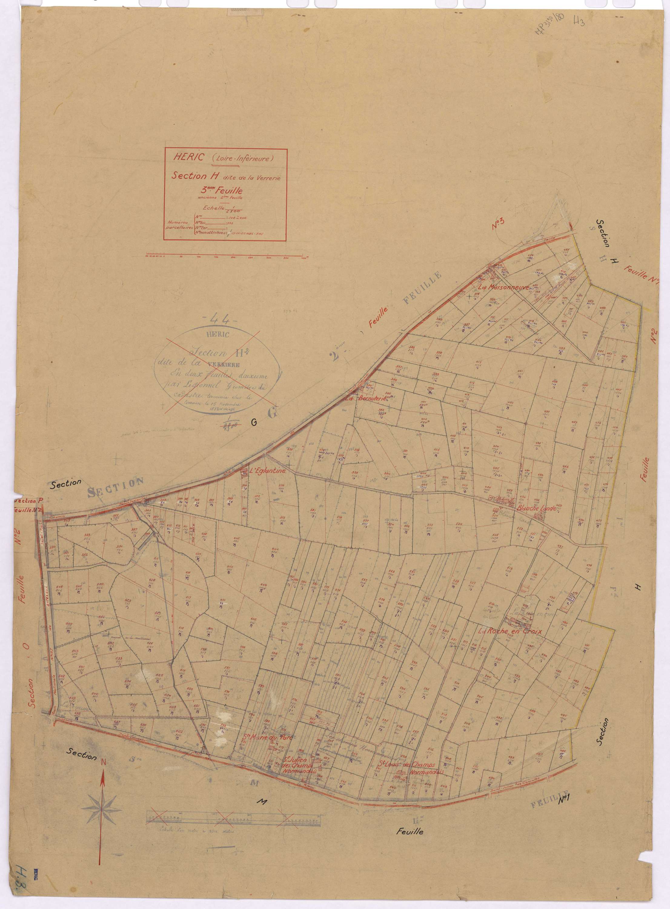 Héric - Section H3 Verrerie (section de La) ; 348-646
