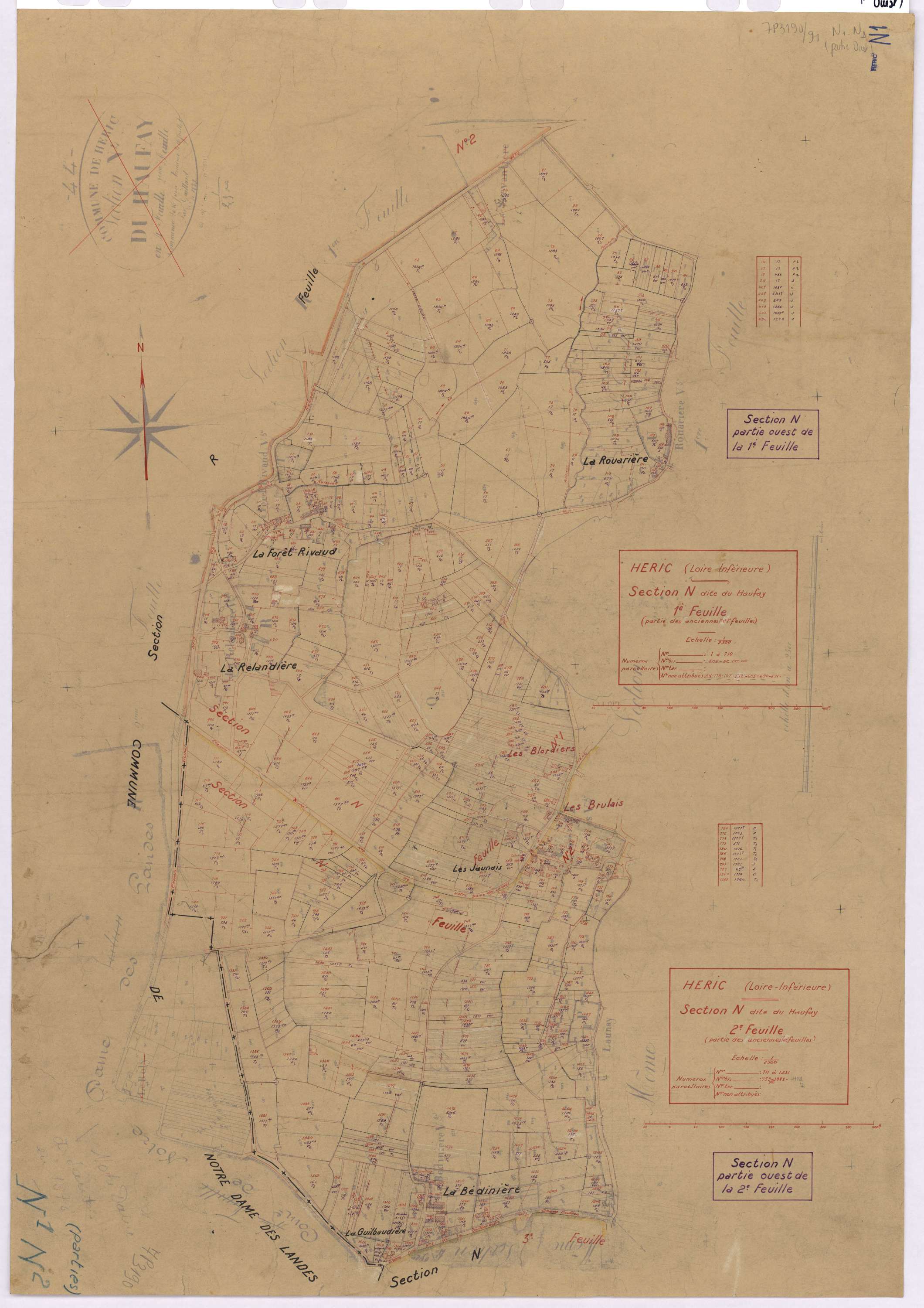 Héric - Section N1 N2 Haufay (section du) ; 1-710 ; 711-1331