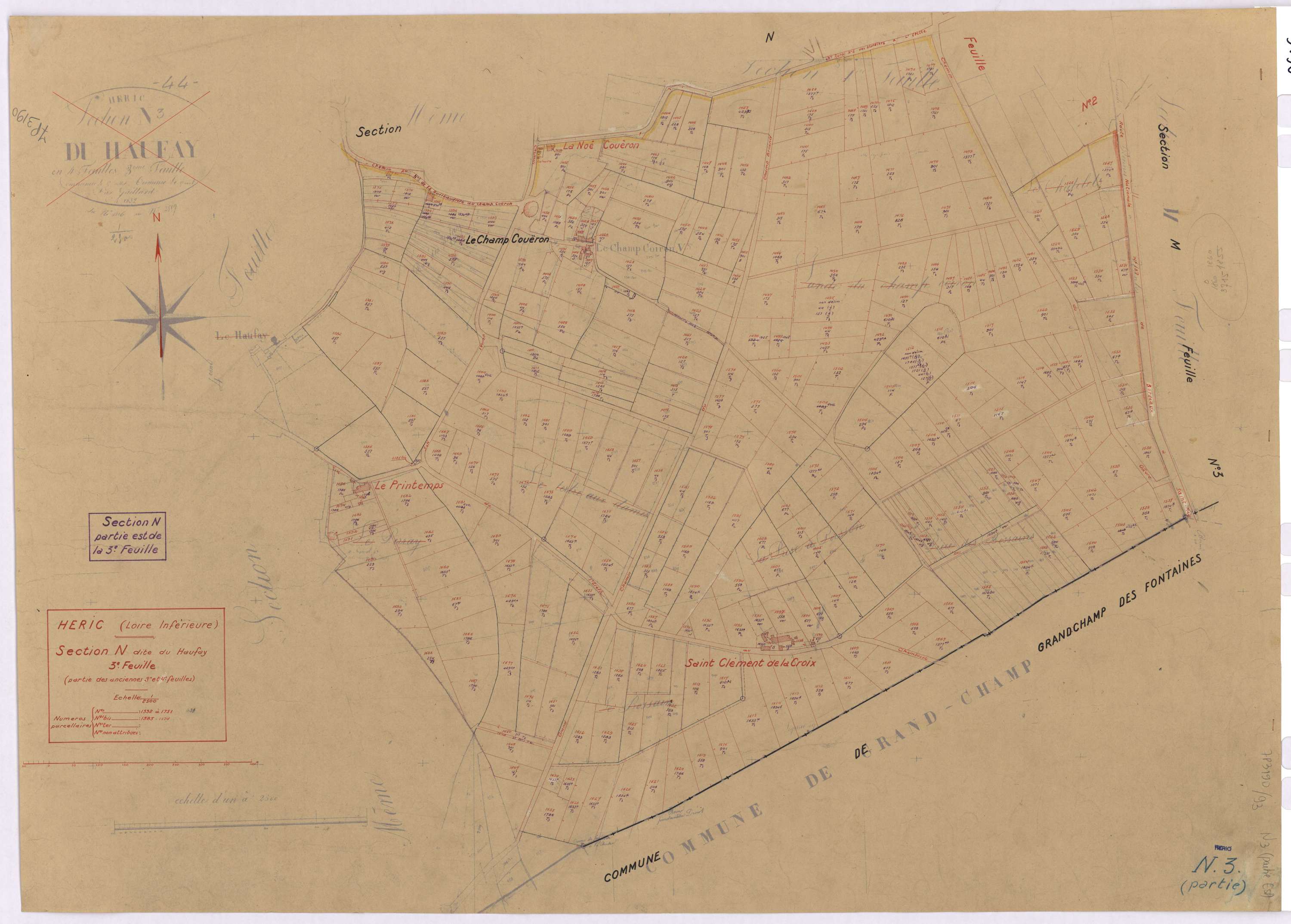 Héric - Section N3 Haufay (section du) ; 1332-1751
