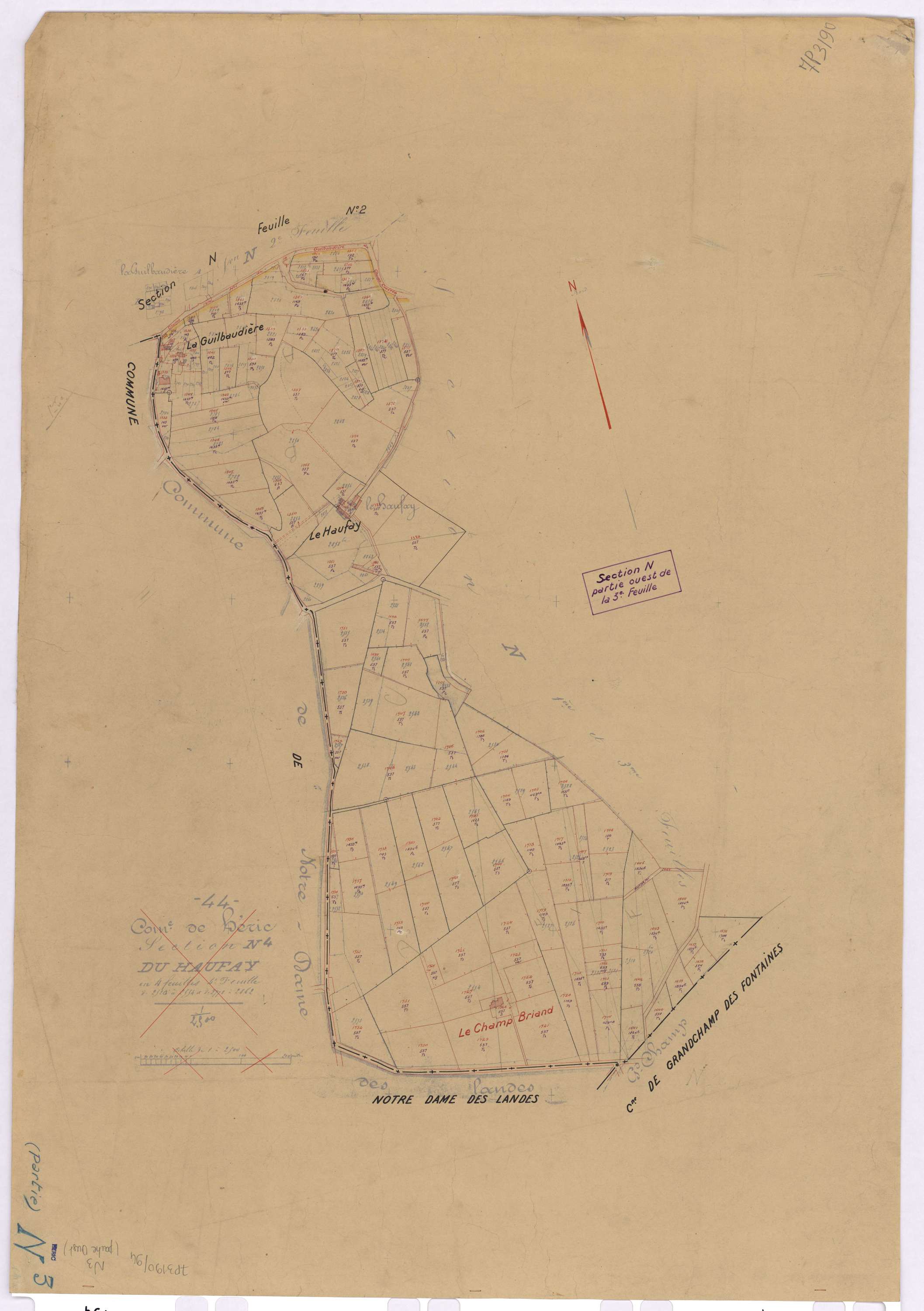 Héric - Section N3 Haufay (section du) ; 1332-1751