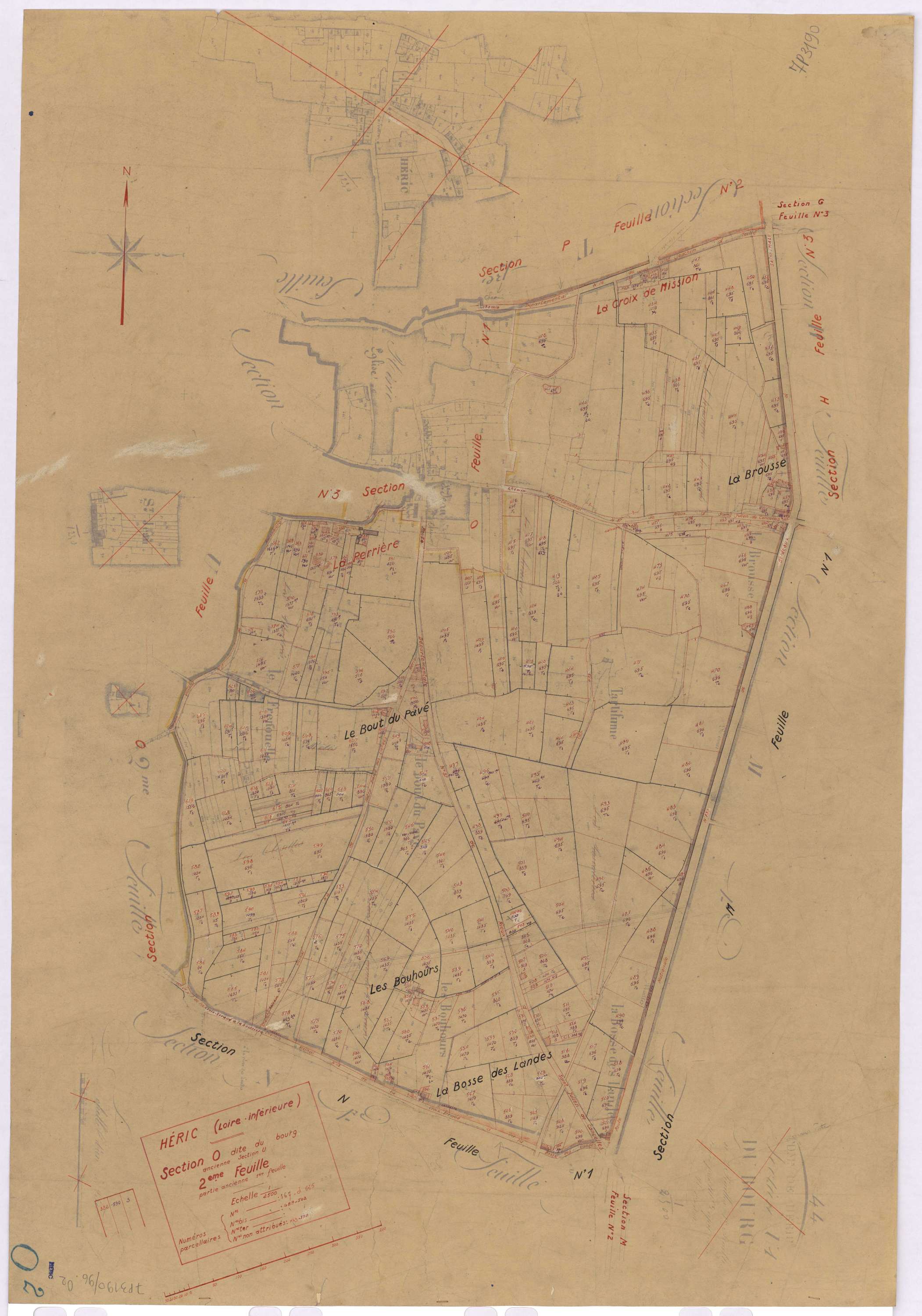Héric - Section O2 Bourg (section du) ; 367-625