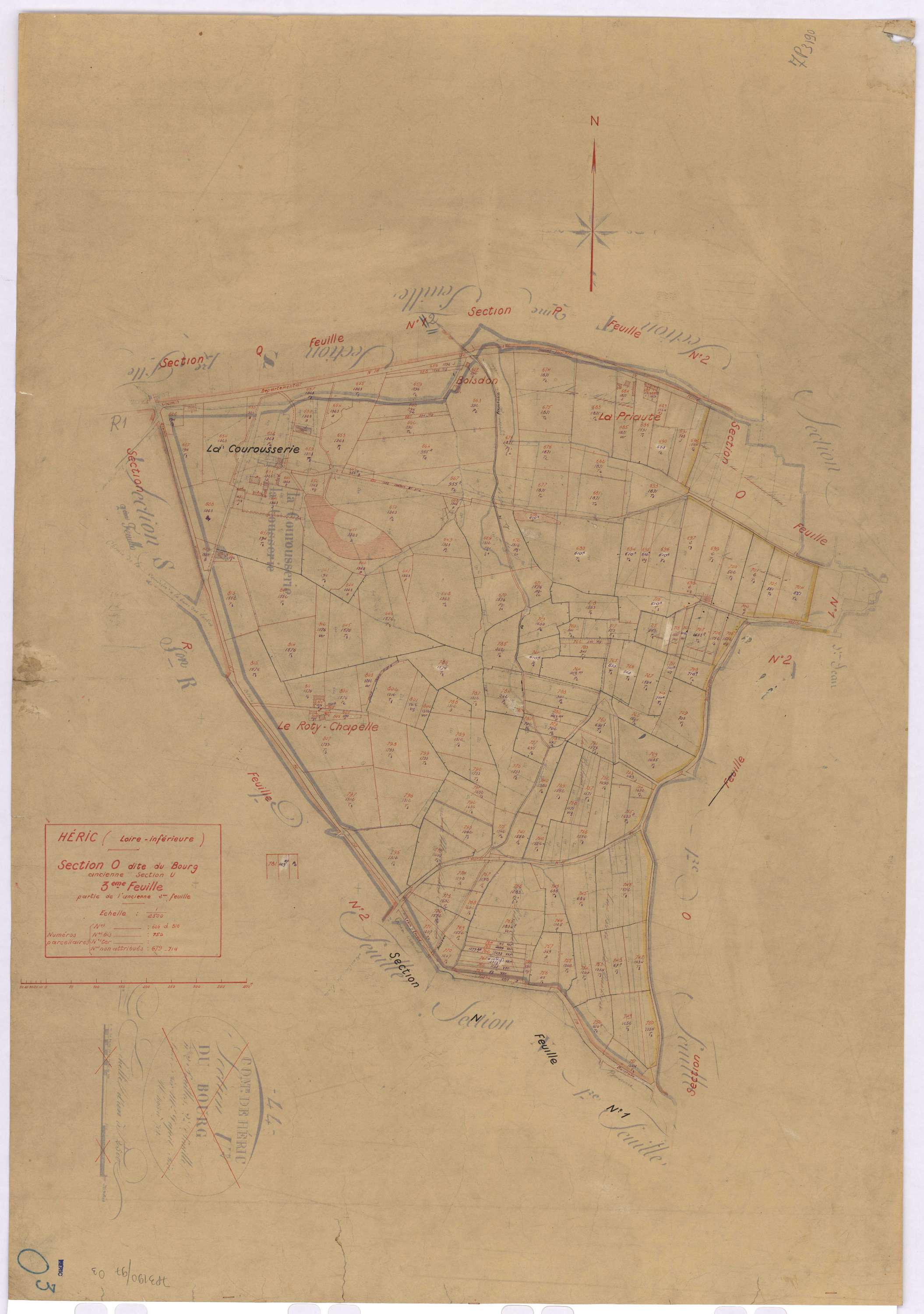 Héric - Section O3 Bourg (section du) ; 626-816