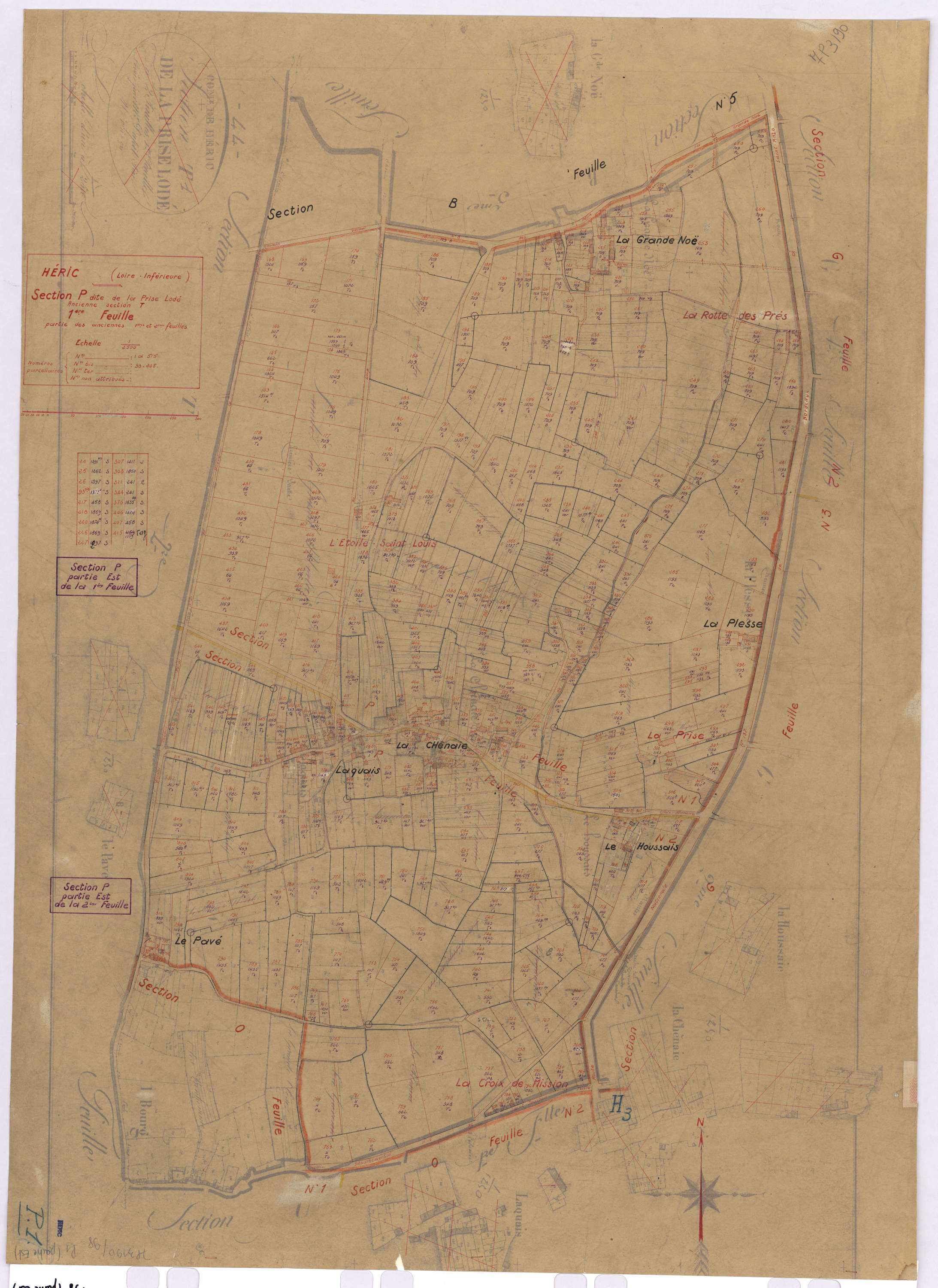 Héric - Section P1 P2 Prise Lodé (section de La) ; 1-515 ; 516-985