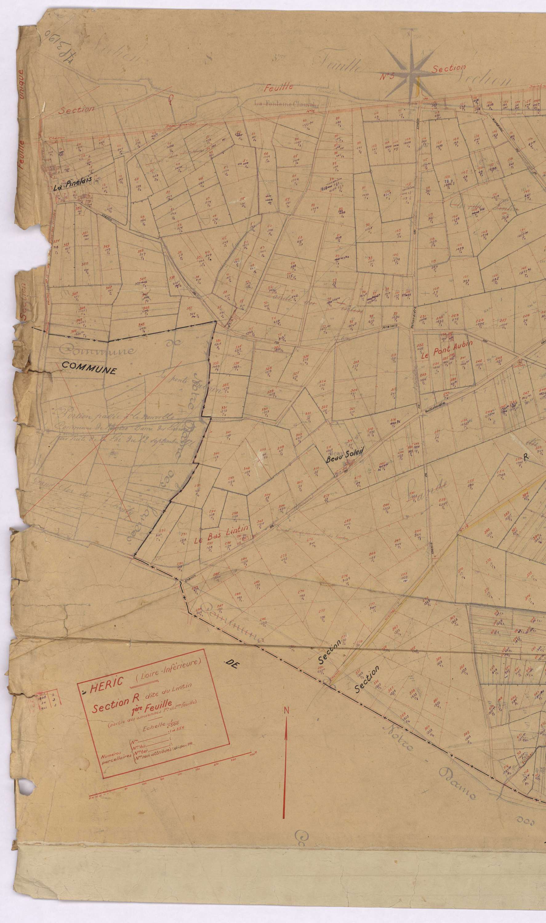 Héric - Section R1 R2 Lintin (section du) ; 1-354 ; 355-714