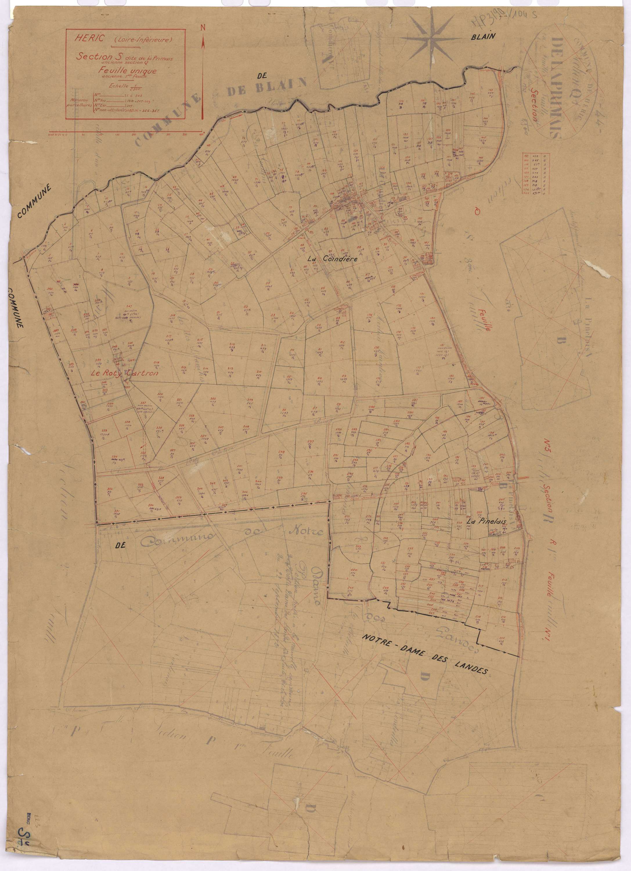 Héric - Section S Primais (section de La) ; 1-363