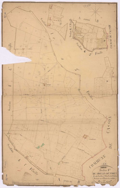 Héric - Section I3 Moulin de Forêt (section du) ; 183-471
