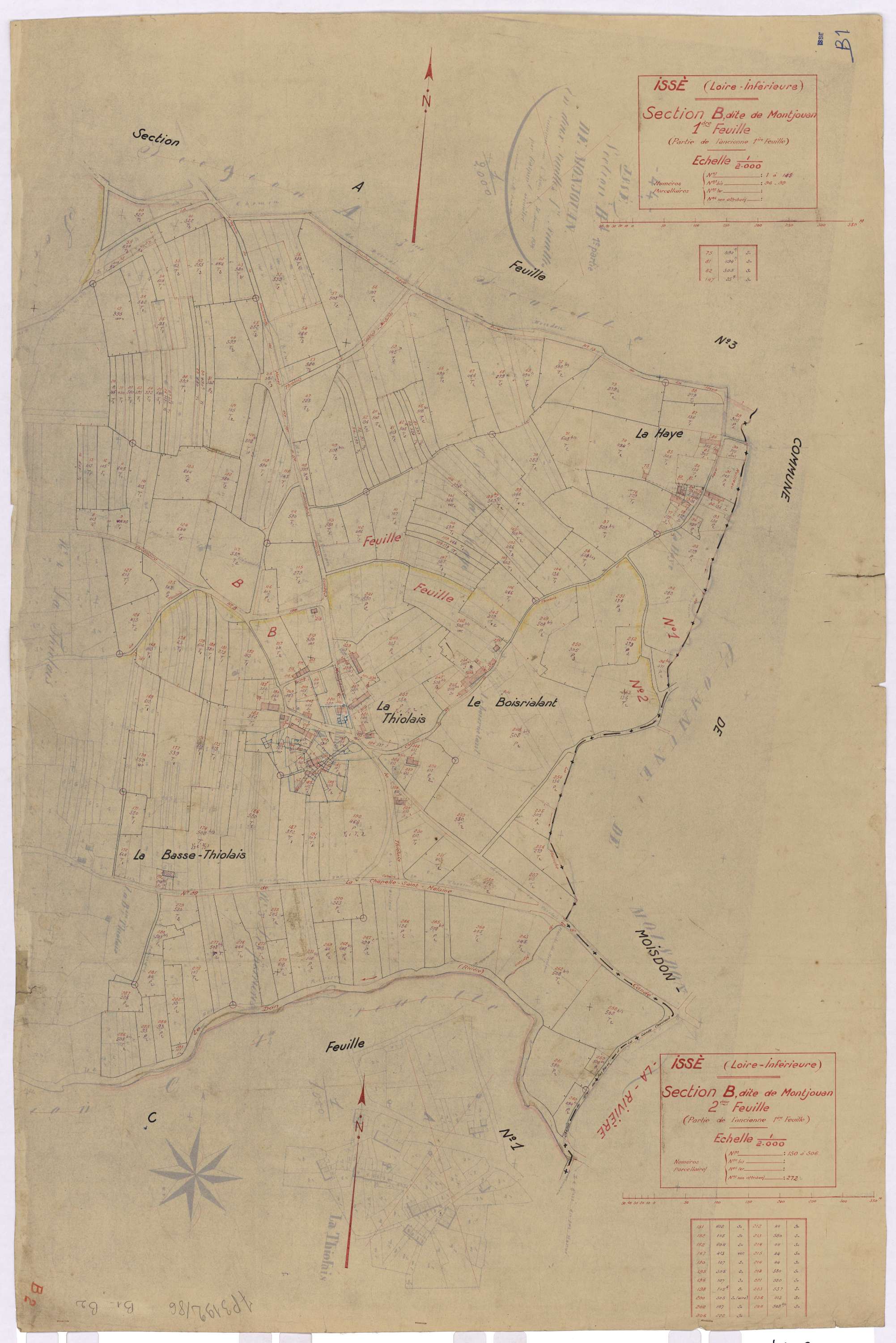 Issé - Section B1 B2 Montjouan (section de) ; 1-149 ; 150-306