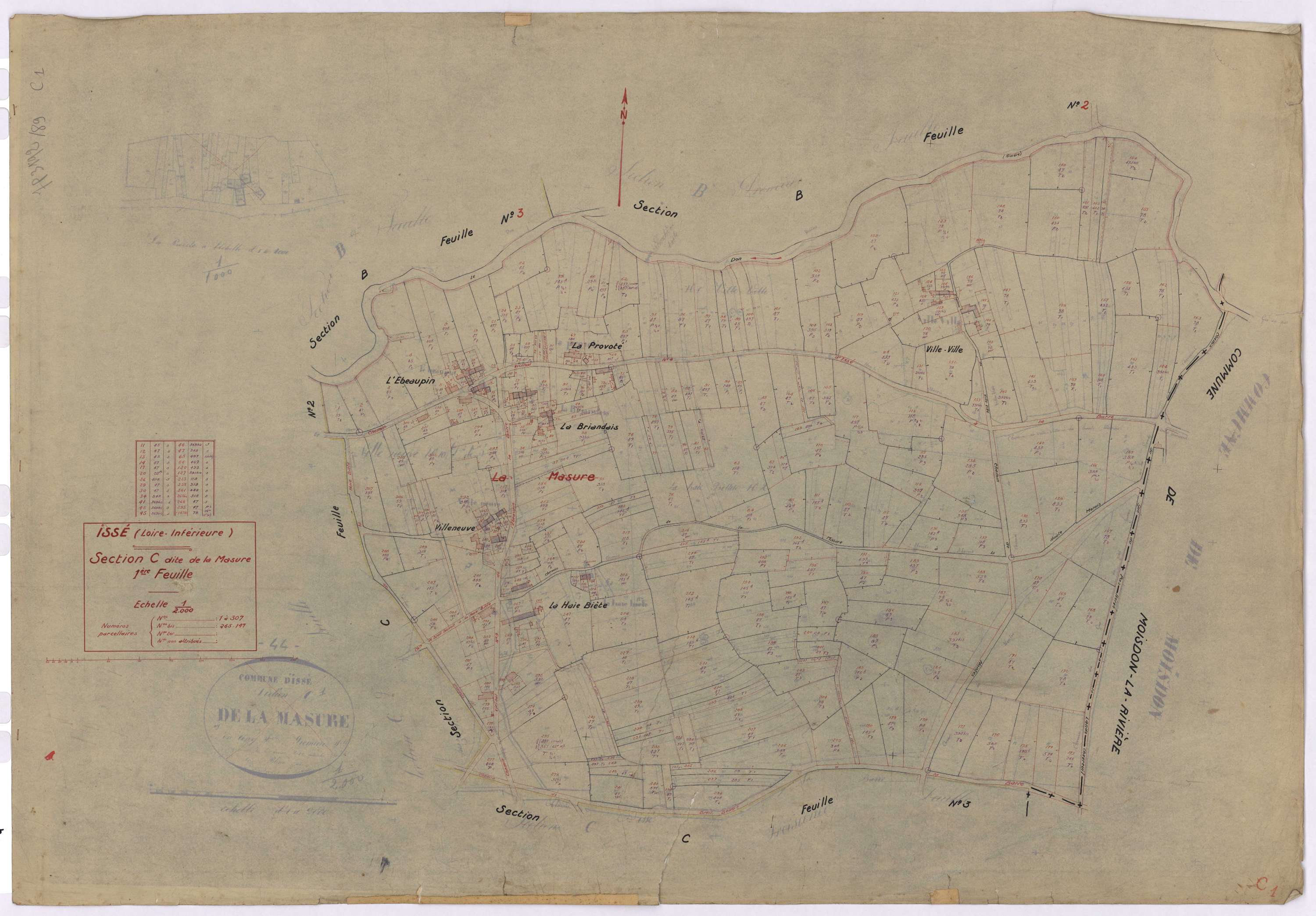 Issé - Section C1 Masure (section de La) ; 1-307