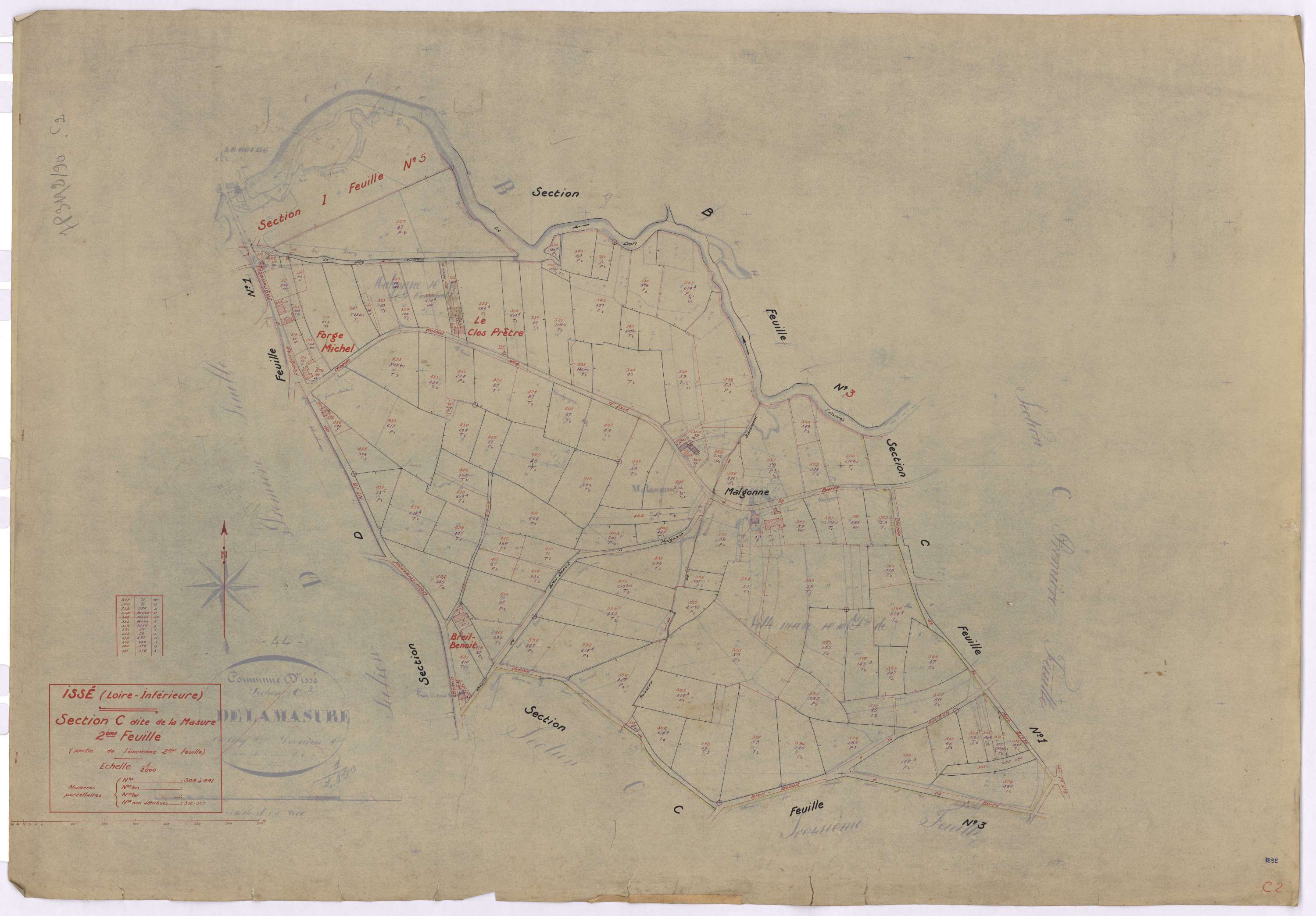 Issé - Section C2 Masure (section de La) ; 308-441