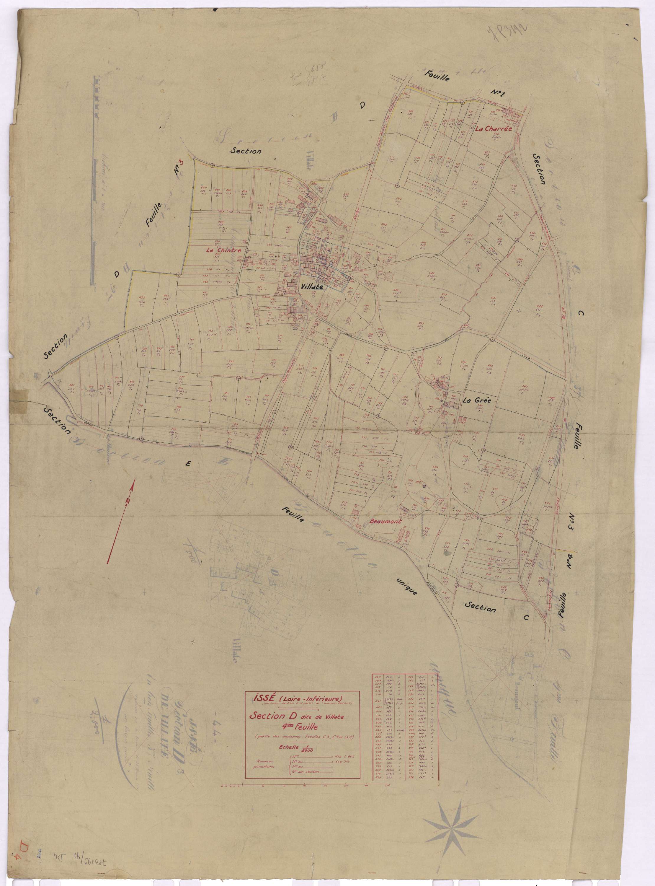 Issé - Section D4 Villate (section de) ; 479-805