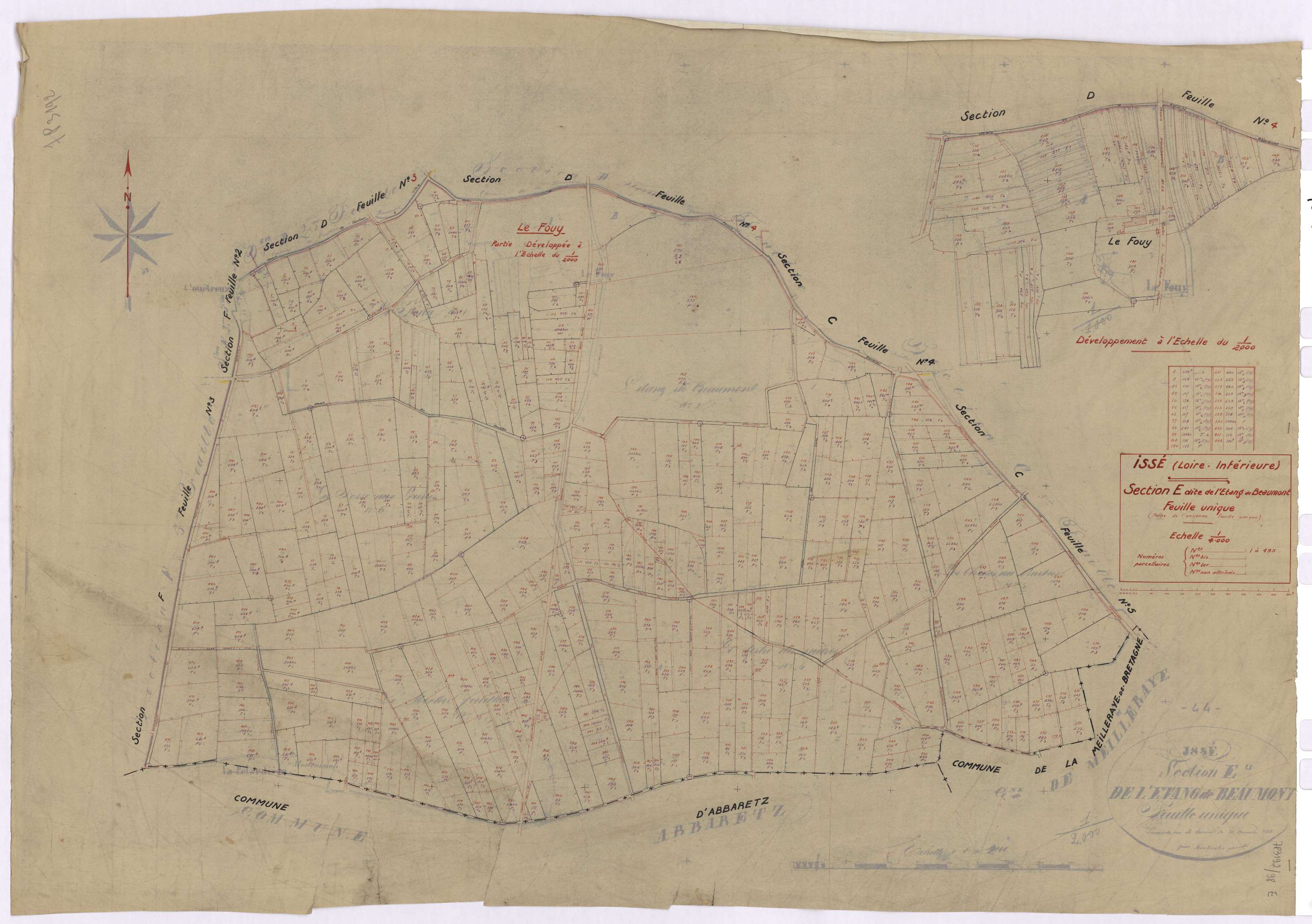 Issé - Section E Etang de Beaumont (section de l') ; 1-495