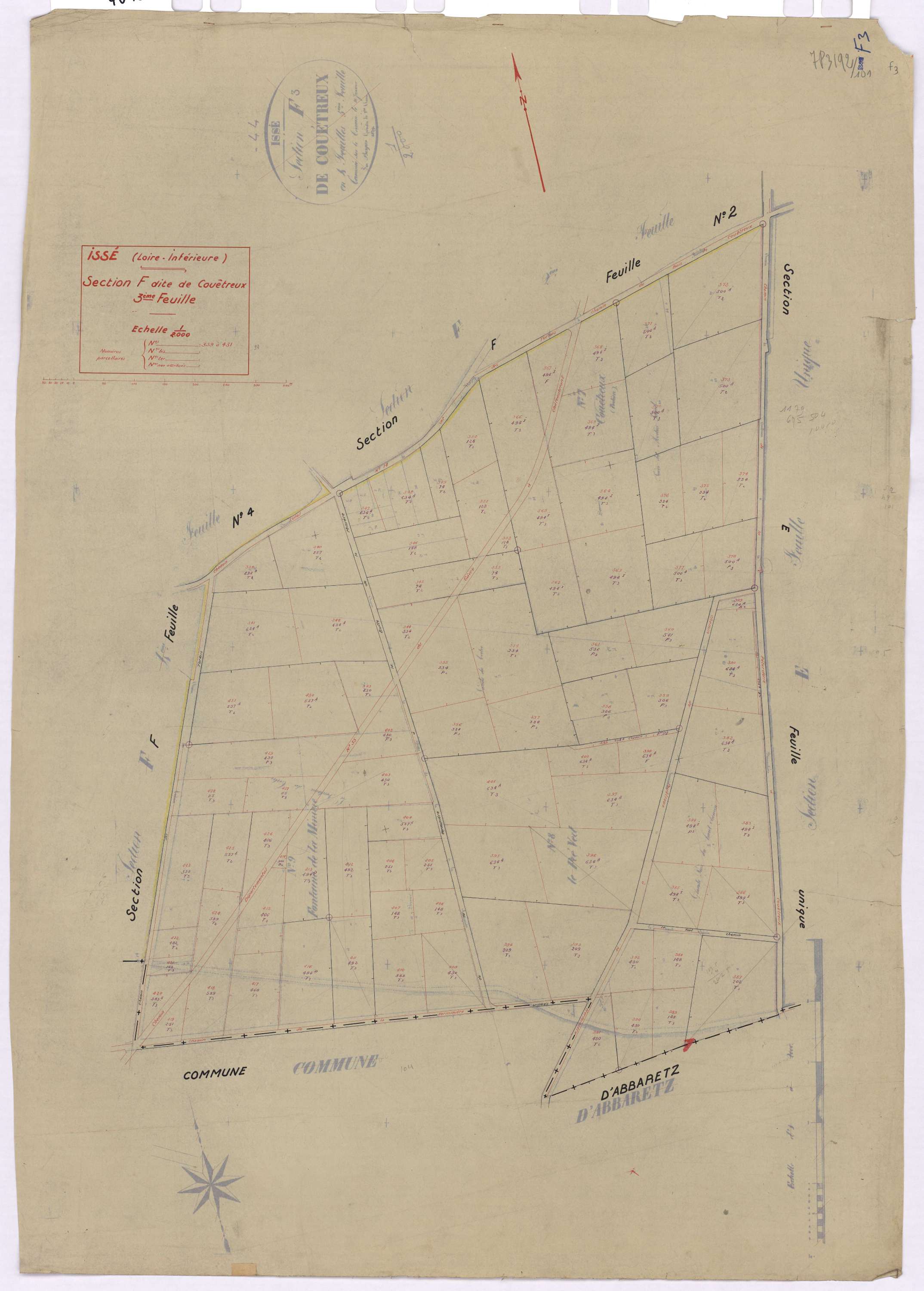 Issé - Section F3 Couêtreux (section de) ; 339-431