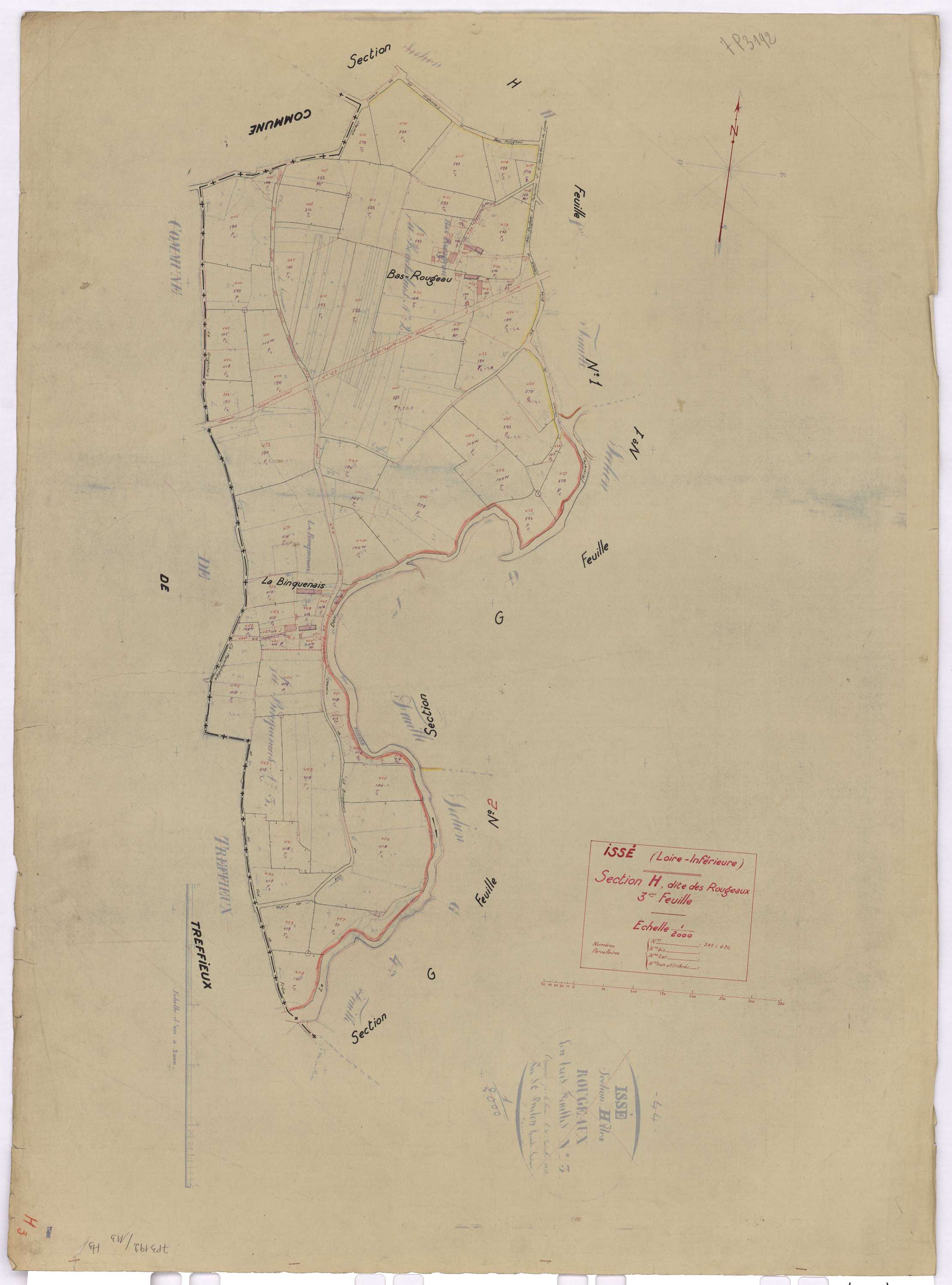 Issé - Section H3 Rougeaux (section des) ; 399-472