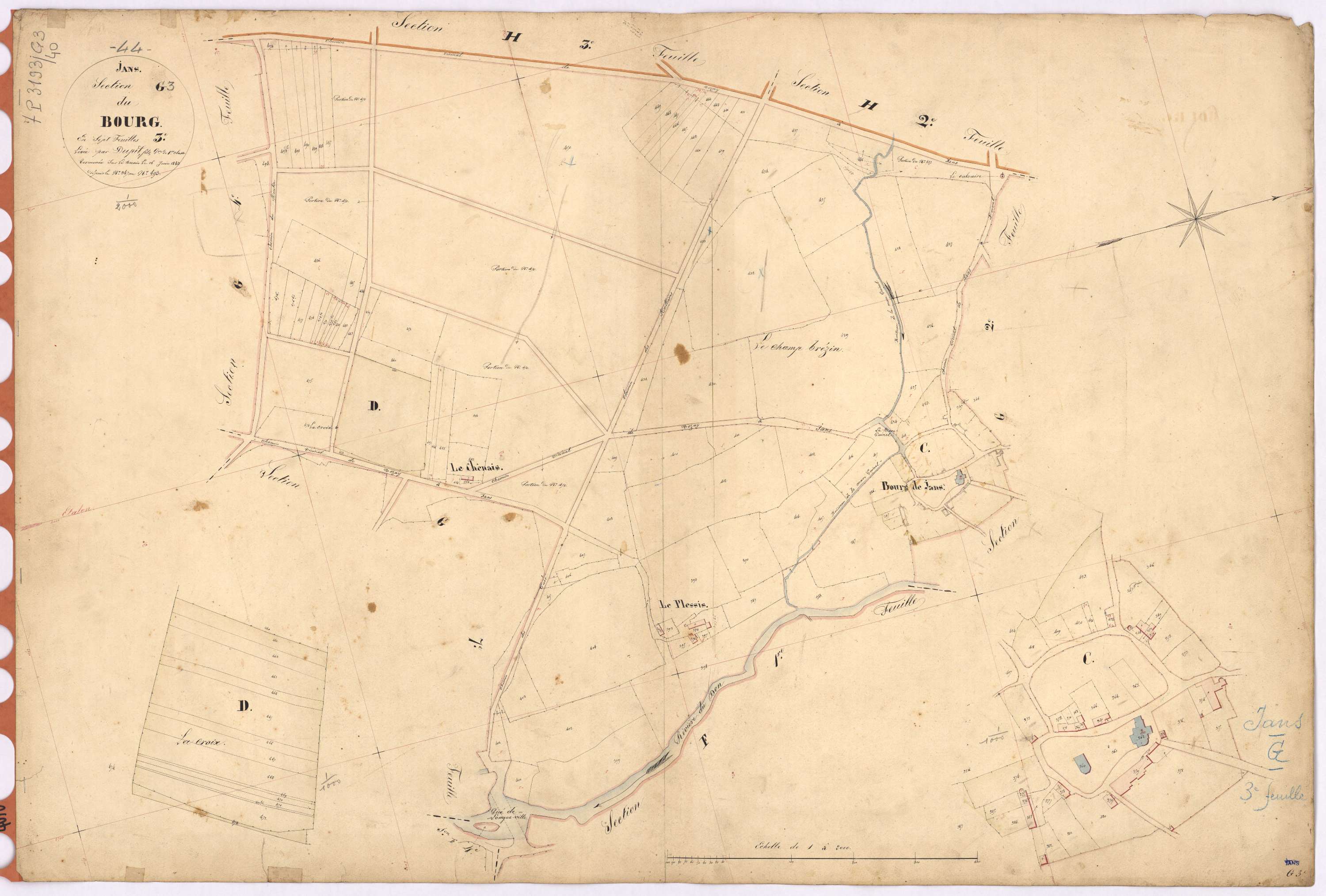 Jans - Section G3 Bourg (section du) ; 347-493