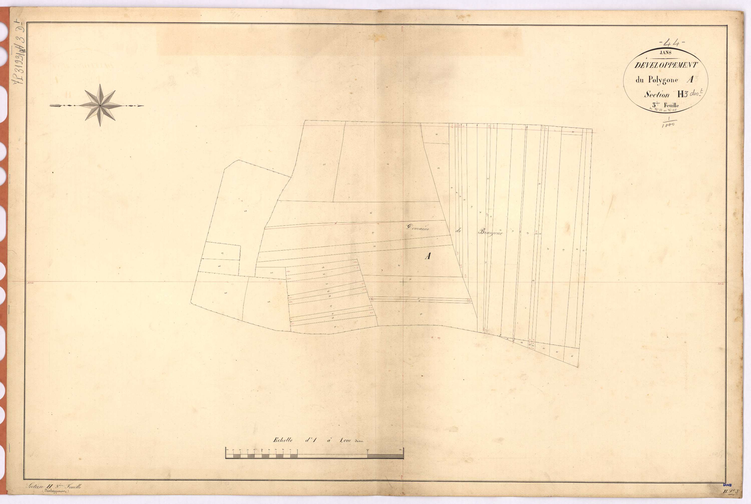 Jans - Section H3 (développement) Chanteloup (section de) ; 52-120 ; développement de diverses parcelles