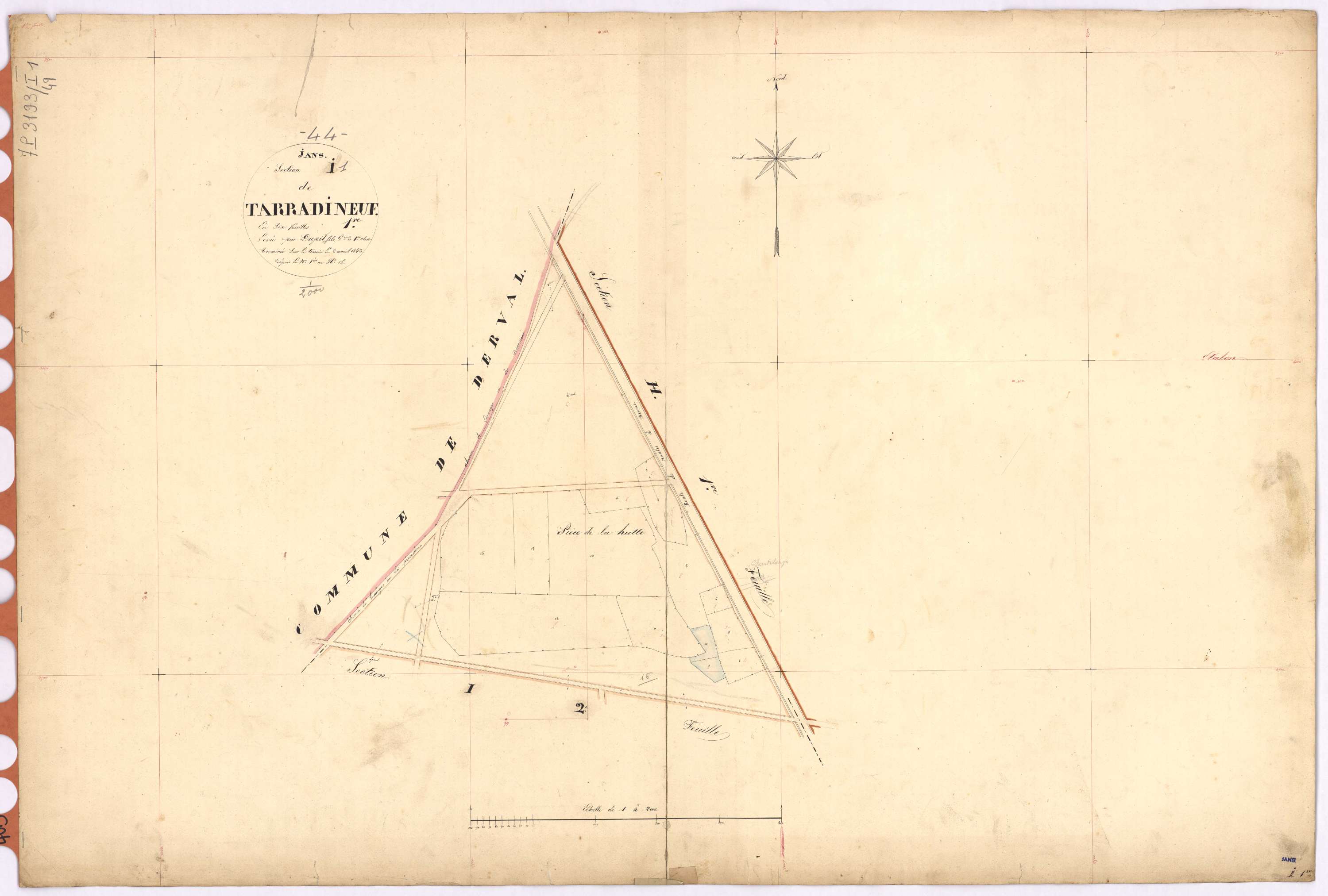 Jans - Section I1 Tarradineuf (section de) ; 1-16