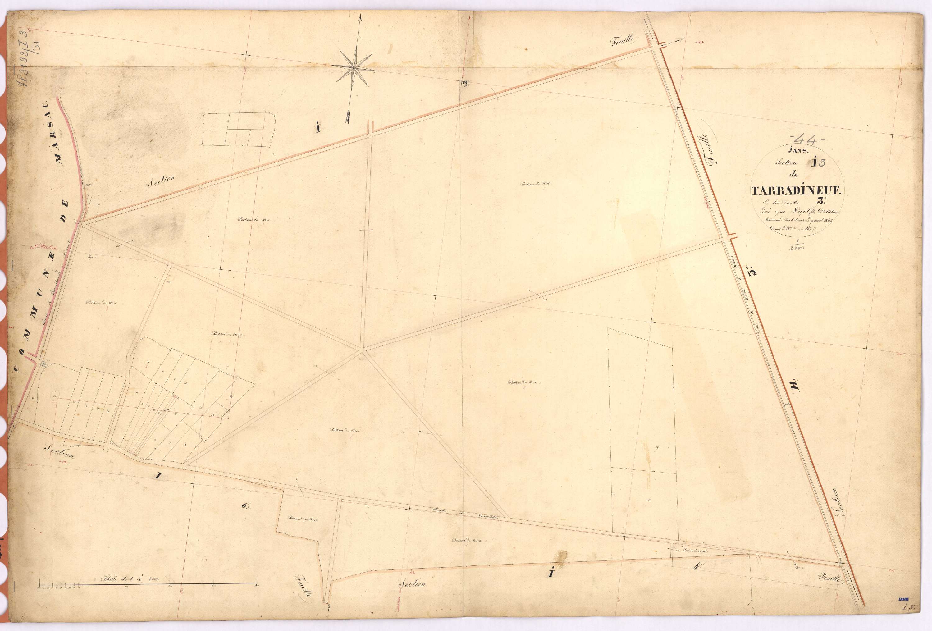 Jans - Section I3 Tarradineuf (section de) ; 30-57