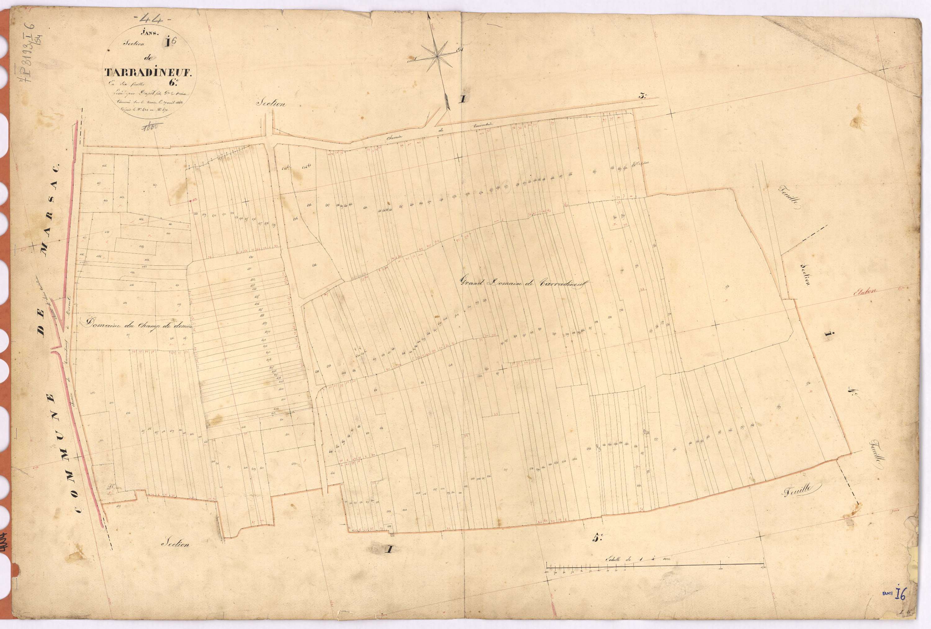 Jans - Section I6 Tarradineuf (section de) ; 430-671