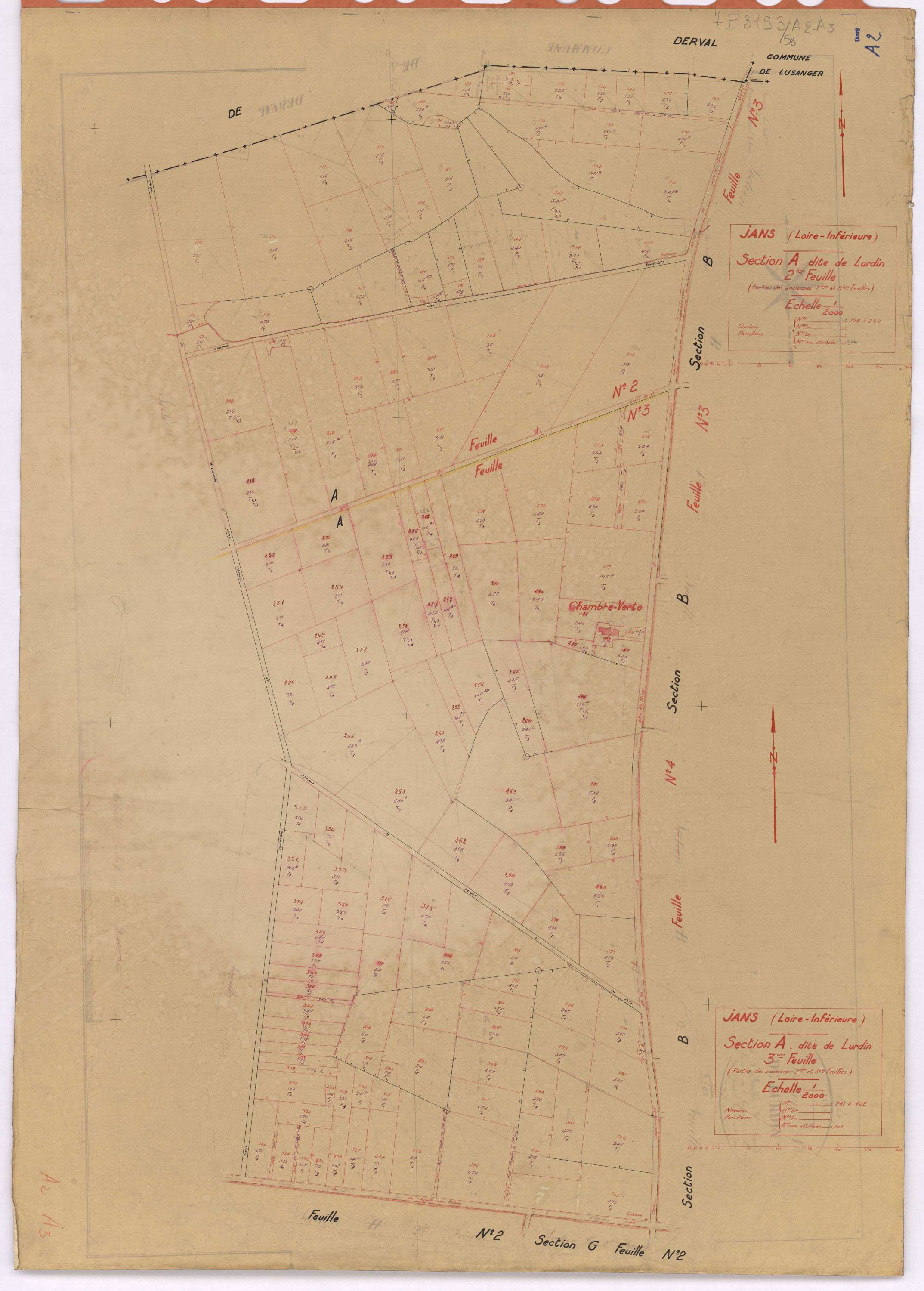 Jans - Section A2 A3 Lurdin (section de) ; 155-240 ; 241-402